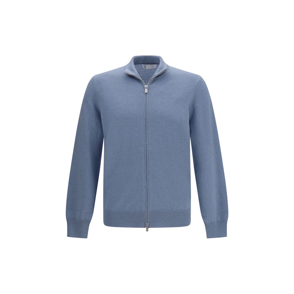 Brunello Cucinelli Blue Cashmere Cardigan Brunello Cucinelli