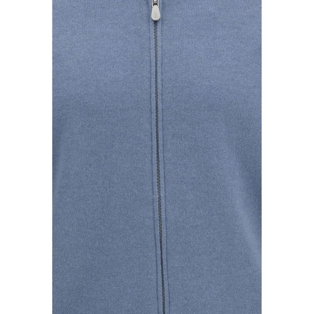 Brunello Cucinelli Blue Cashmere Cardigan Brunello Cucinelli