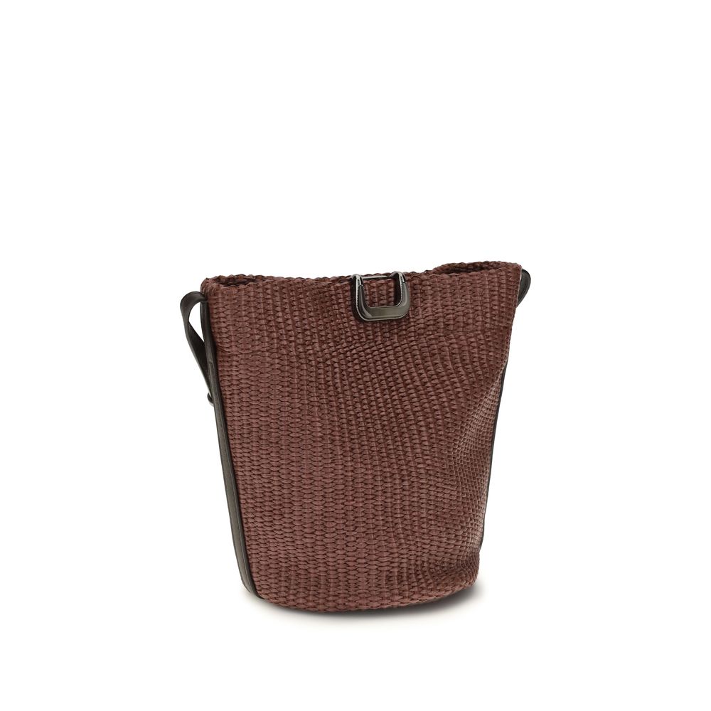 Brunello Cucinelli Bordeaux Cotton Backet Bag Brunello Cucinelli