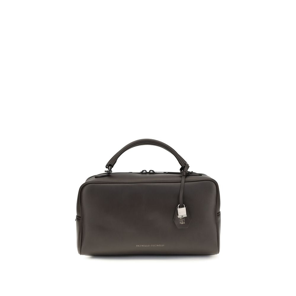 Brunello Cucinelli Brown Calf Leather Bos Taurus Handbag Brunello Cucinelli