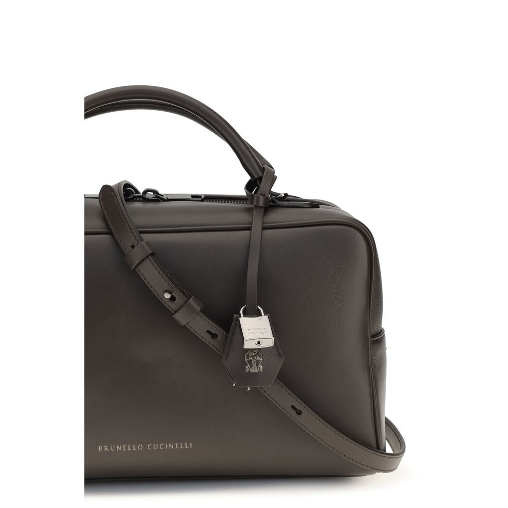 Brunello Cucinelli Brown Calf Leather Bos Taurus Handbag Brunello Cucinelli