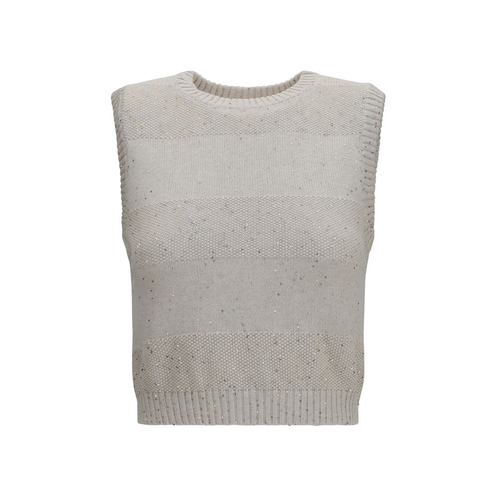 Brunello Cucinelli Beige Cotton Sweatshirt Brunello Cucinelli