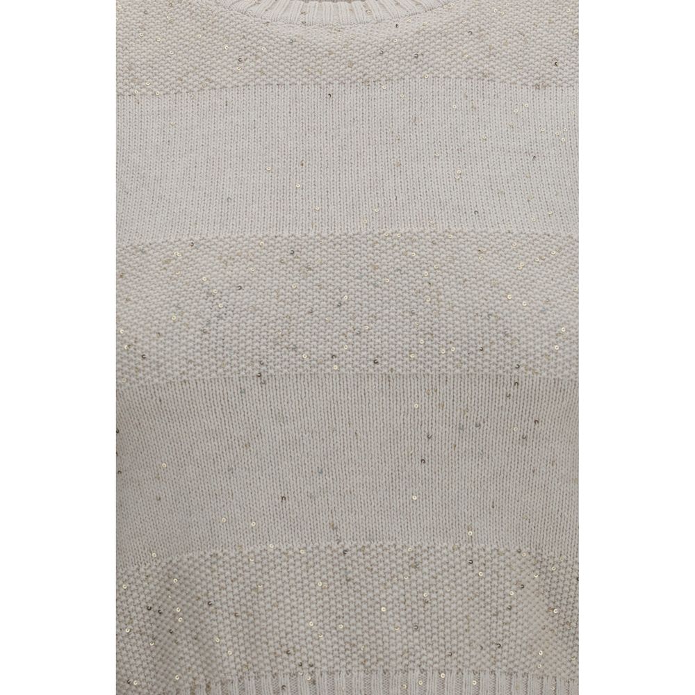 Brunello Cucinelli Beige Cotton Sweatshirt Brunello Cucinelli