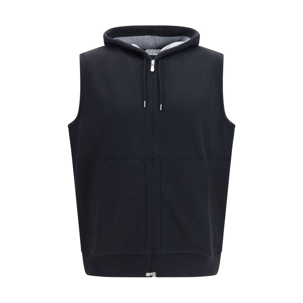Brunello Cucinelli Black Cotton Sweatshirt Brunello Cucinelli