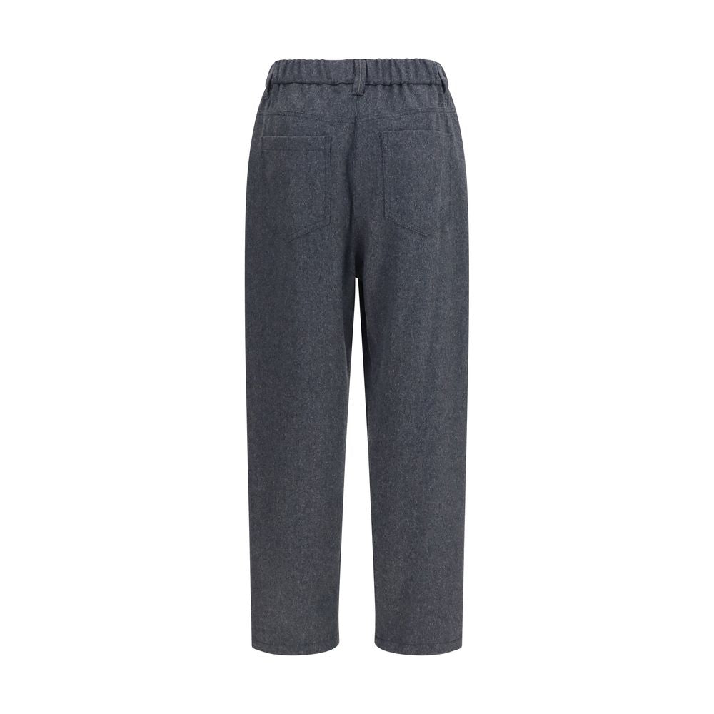 Brunello Cucinelli Gray Wool Oves Aries Casual Pants Brunello Cucinelli