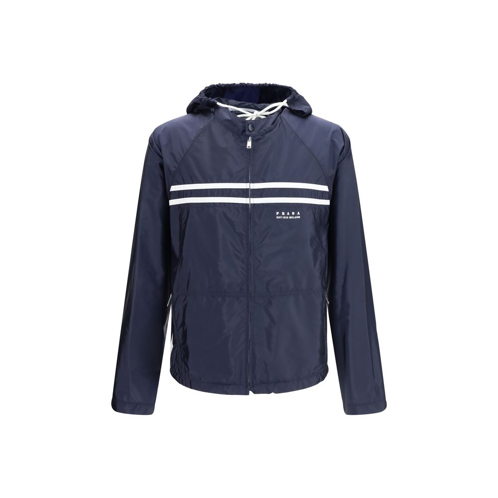 Prada Blue Nylon Shell Jacket Prada