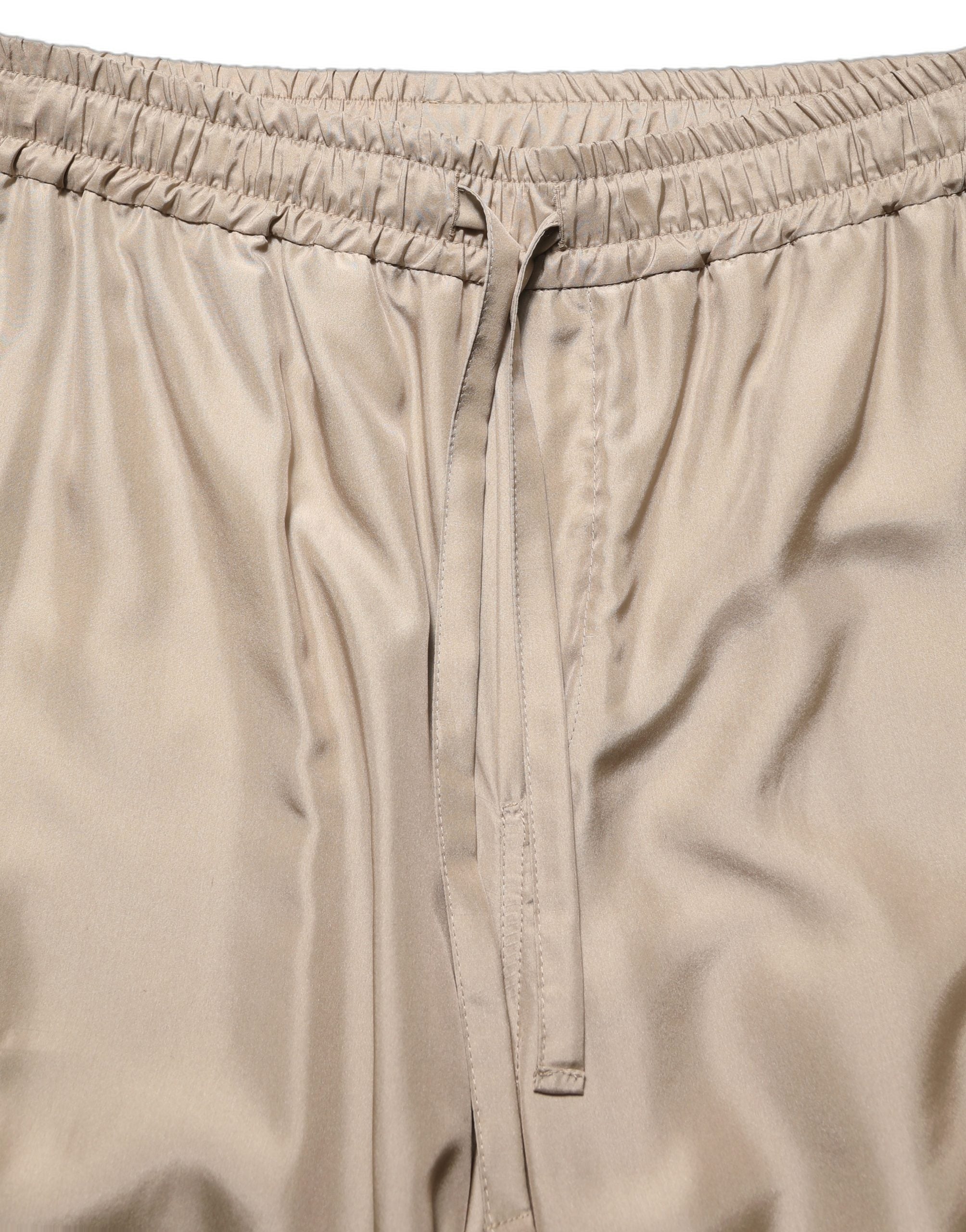 Dolce & Gabbana Brown Ruched Cargo Parachute Men Jogger Pants Dolce & Gabbana