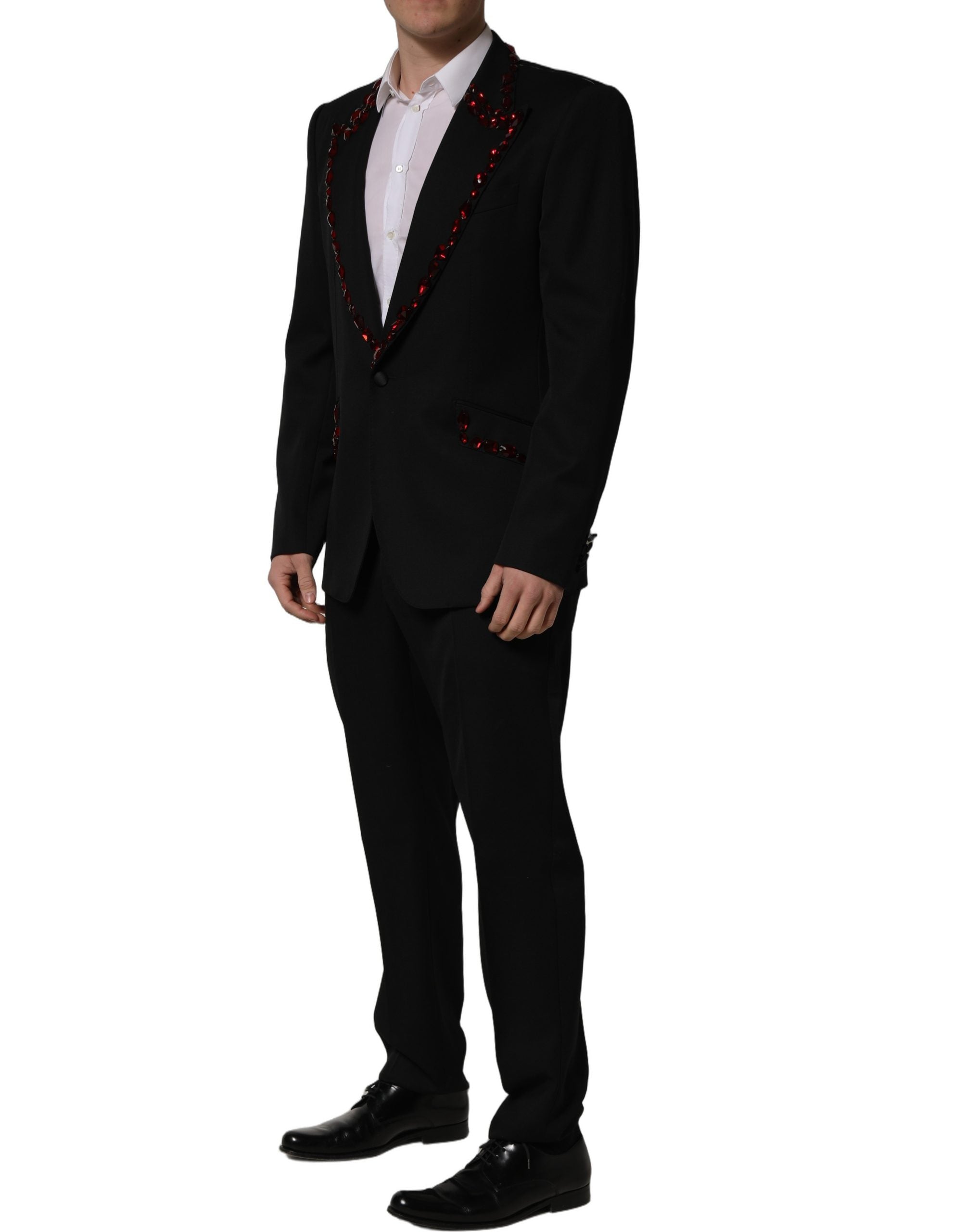 Dolce & Gabbana Black Crystal Embellished 2 Piece Suit Dolce & Gabbana