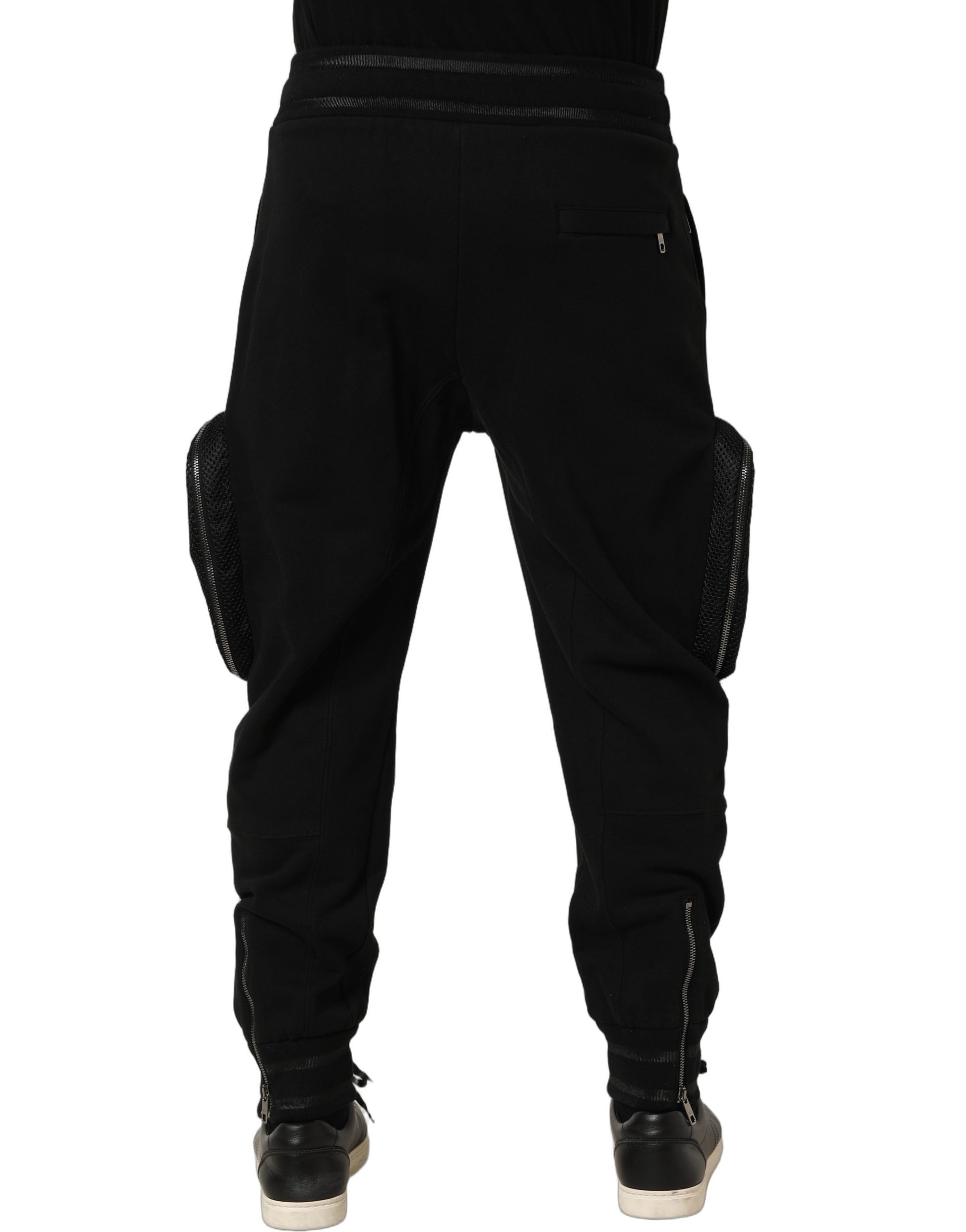 Dolce & Gabbana Black Mid Waist Cargo Jogger Sweatpants Pants Dolce & Gabbana