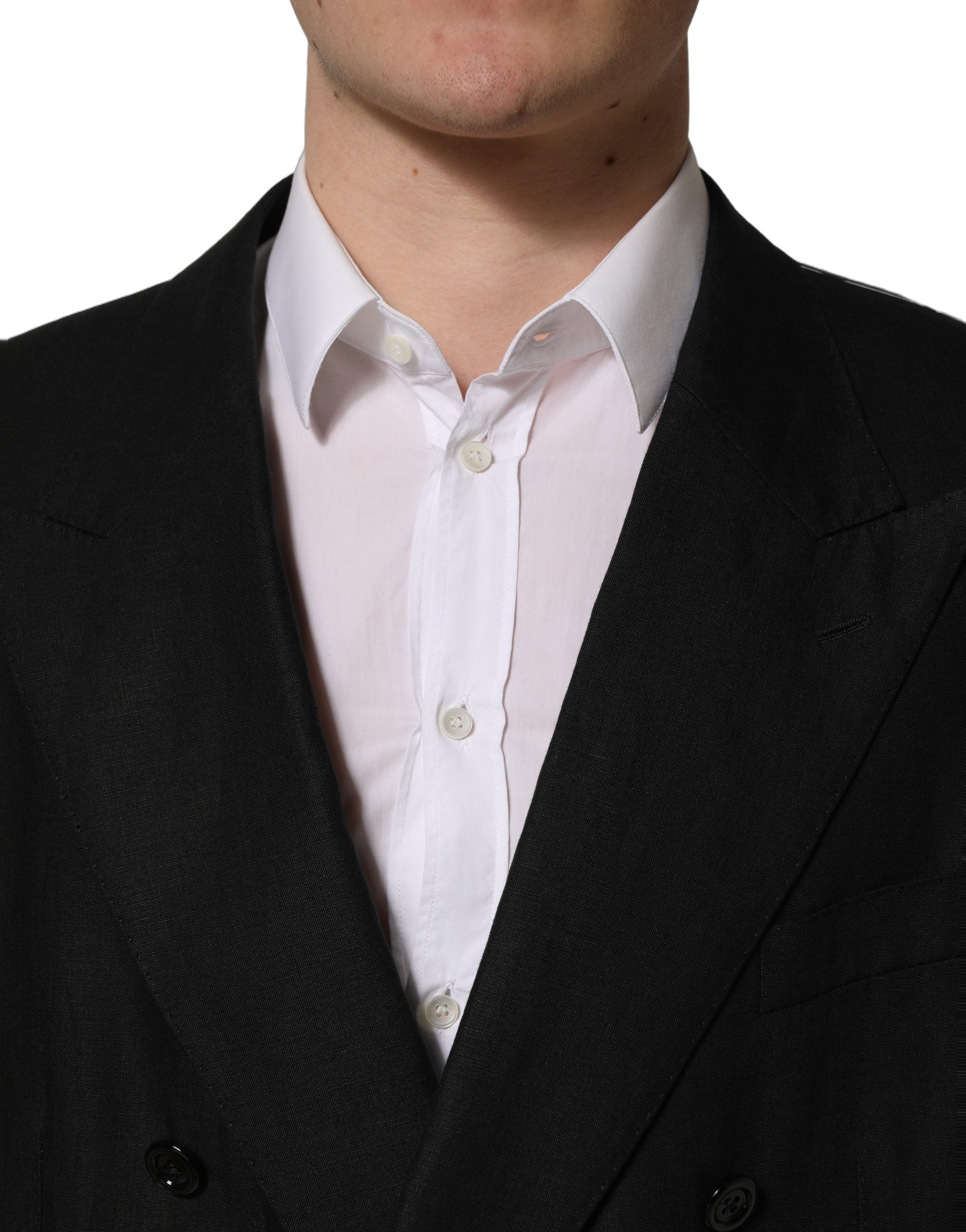 Dolce & Gabbana Black Linen Slim Fit Formal 2 Piece Suit Dolce & Gabbana