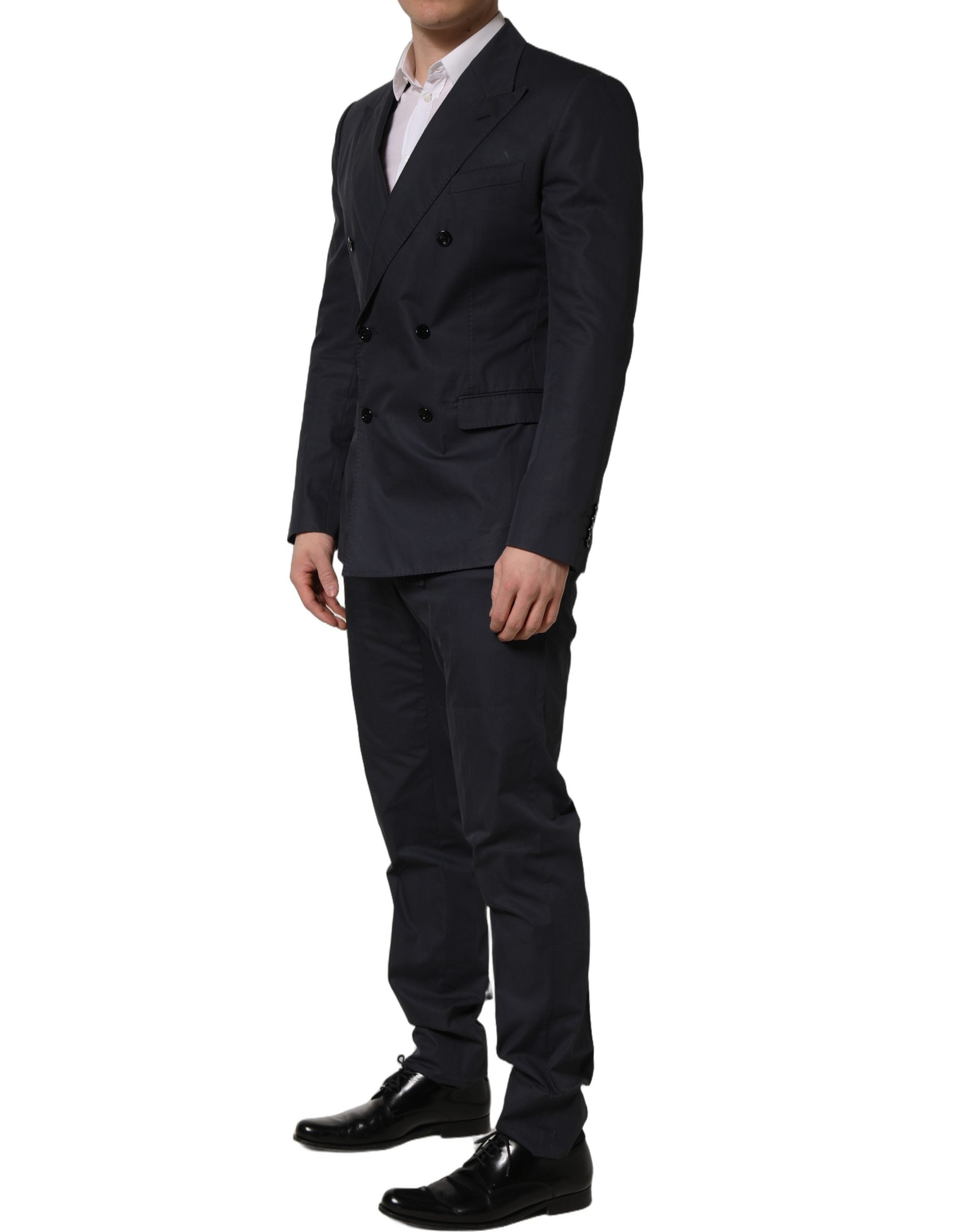 Dolce & Gabbana Blue Cotton Slim Fit Formal 2 Piece Men Suit Dolce & Gabbana