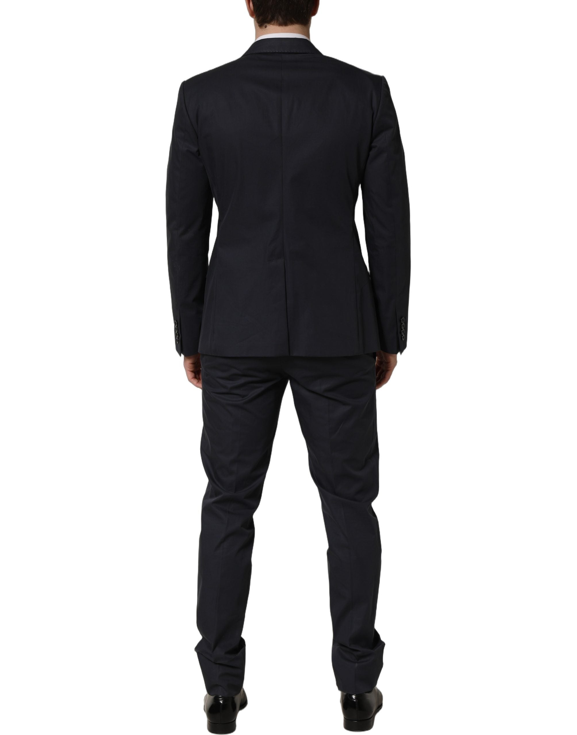 Dolce & Gabbana Blue Cotton Slim Fit Formal 2 Piece Men Suit Dolce & Gabbana