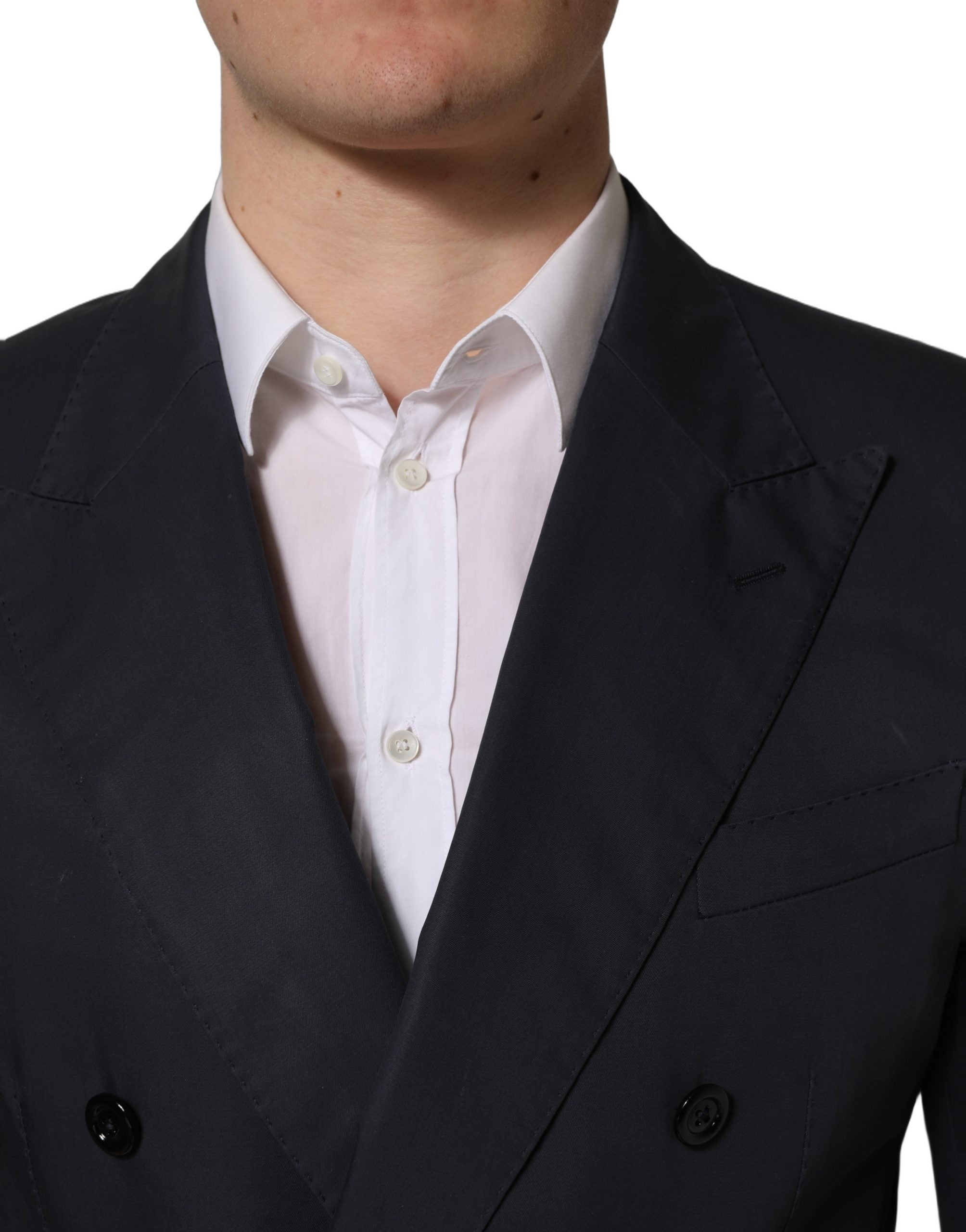 Dolce & Gabbana Blue Cotton Slim Fit Formal 2 Piece Men Suit Dolce & Gabbana