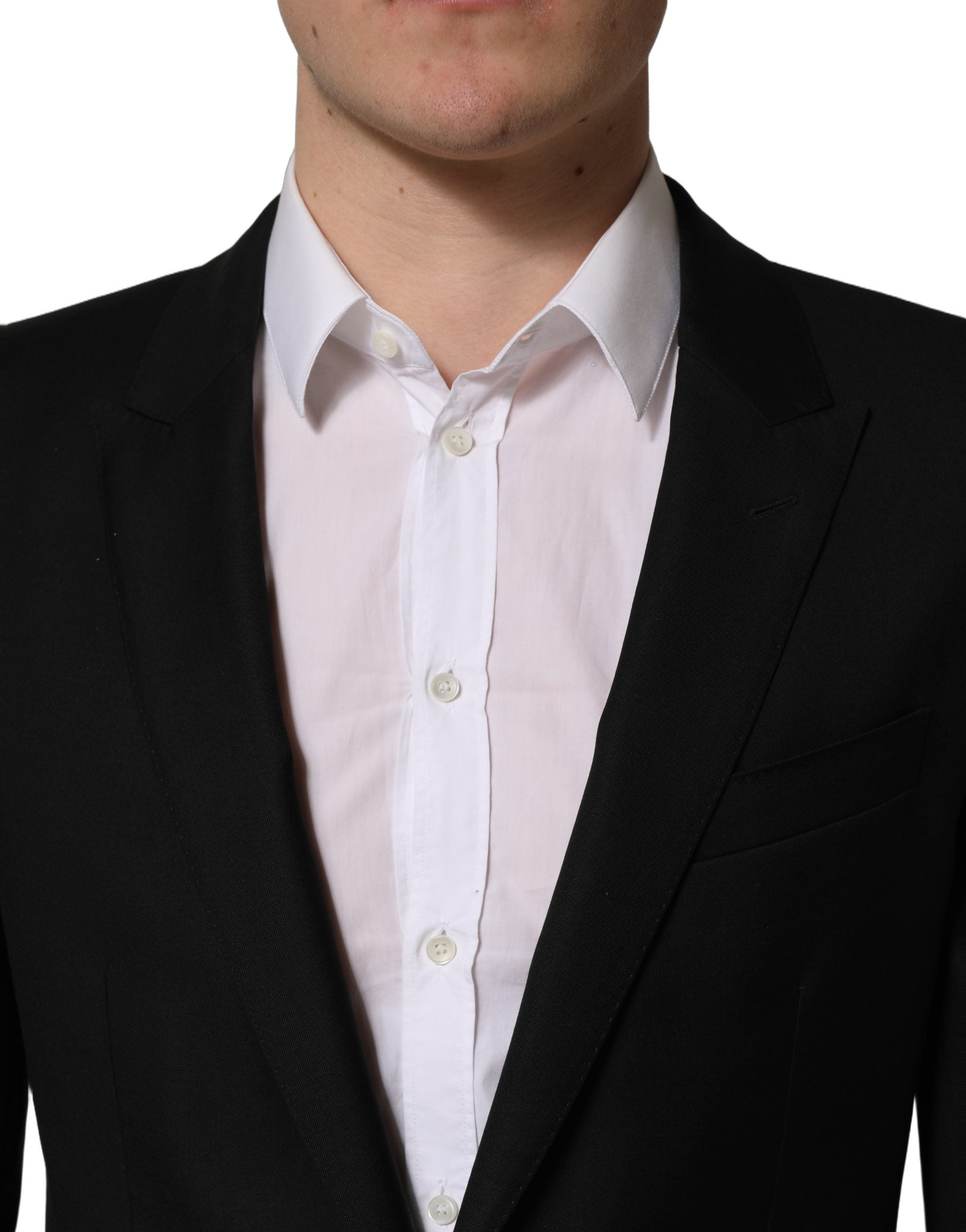 Dolce & Gabbana Black Wool Slim Fit Formal 2 Piece Men Suit Dolce & Gabbana