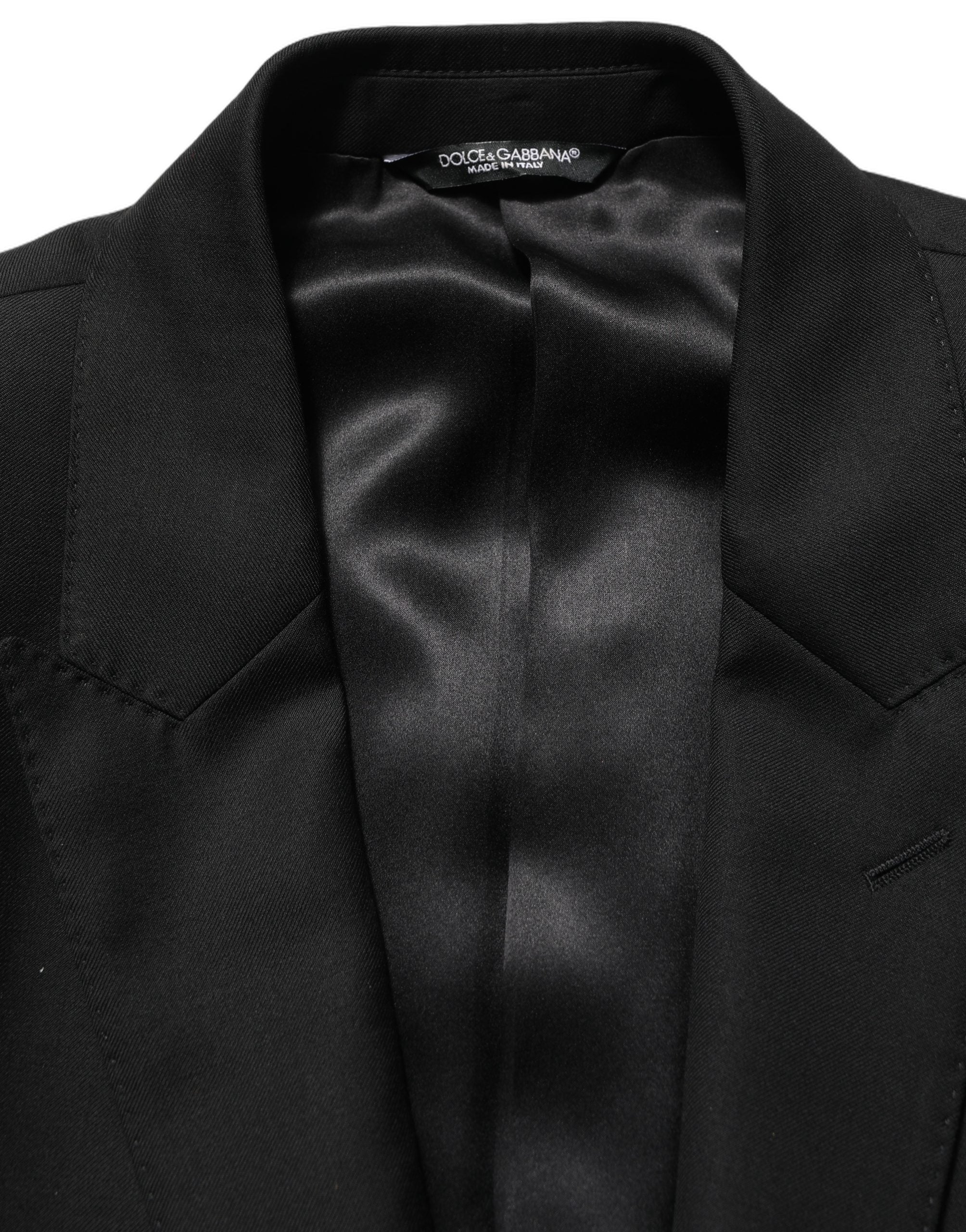 Dolce & Gabbana Black Wool Slim Fit Formal 2 Piece Men Suit Dolce & Gabbana