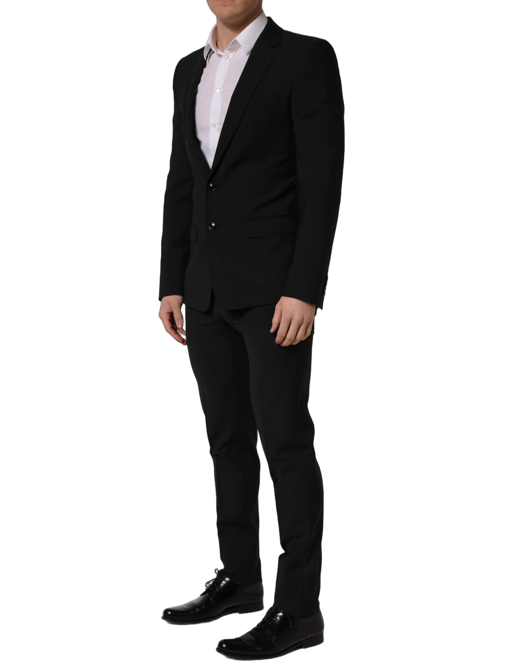 Dolce & Gabbana Black Wool Slim Fit Formal 2 Piece Men Suit Dolce & Gabbana