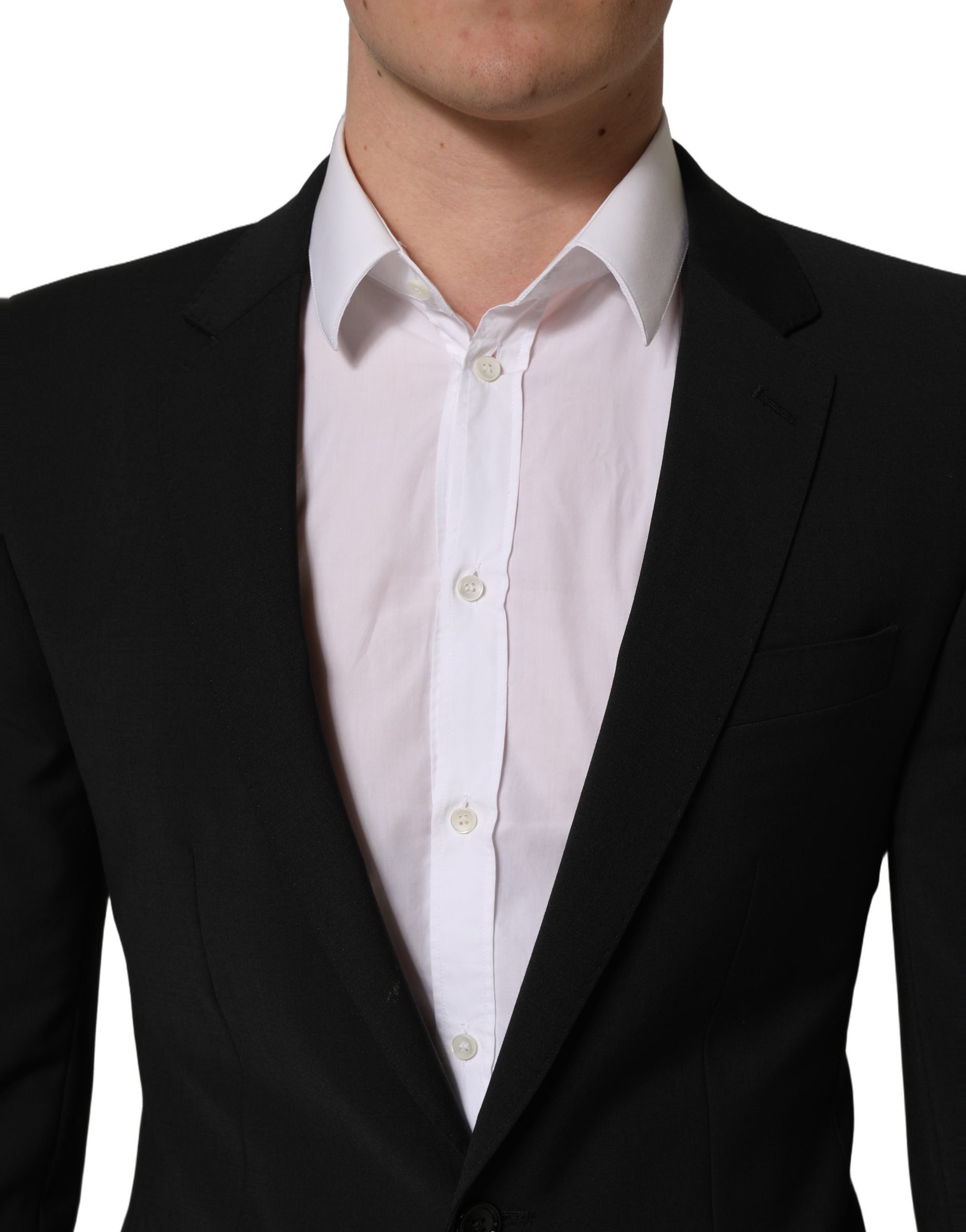 Dolce & Gabbana Black Wool Slim Fit Formal 2 Piece Men Suit Dolce & Gabbana