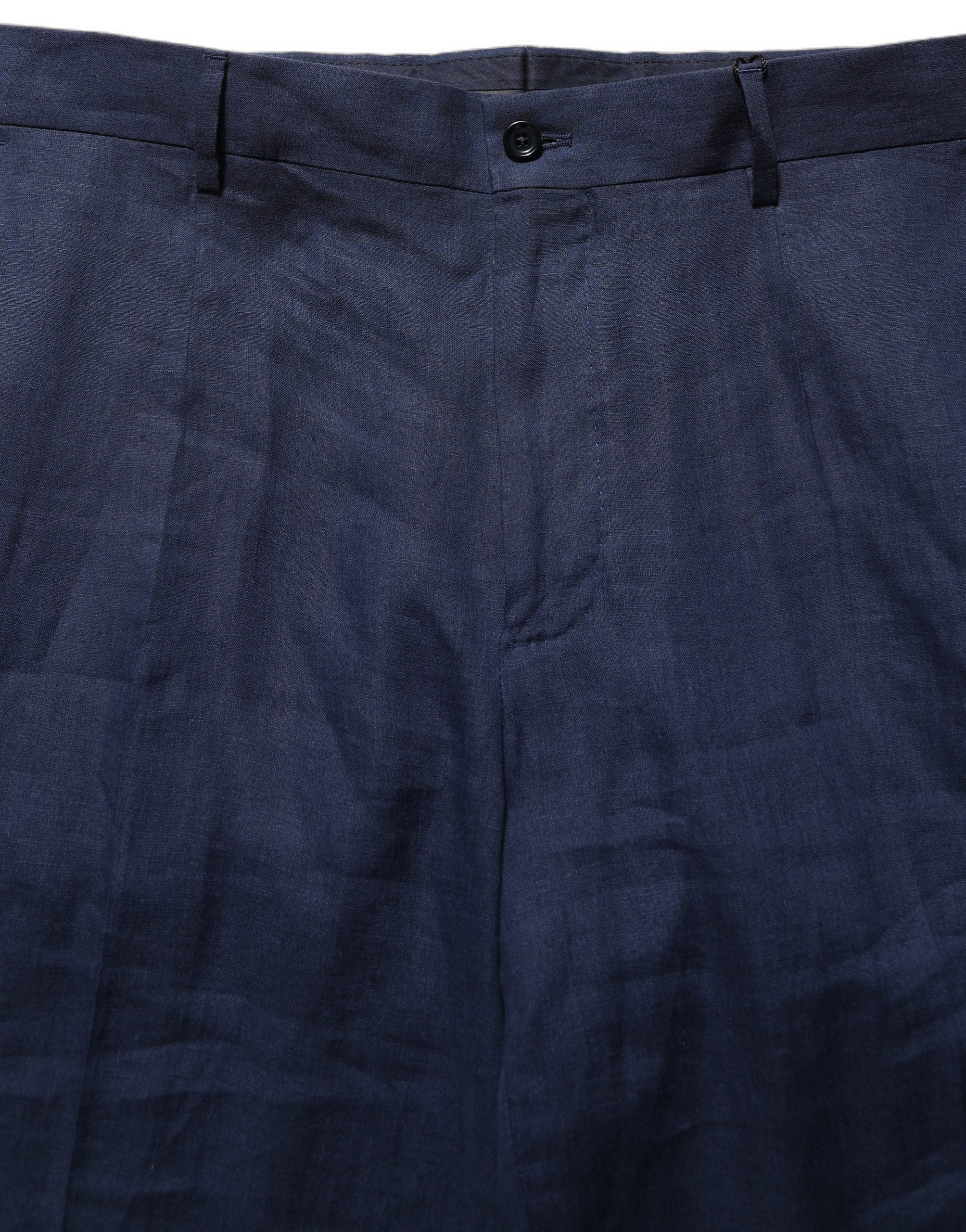 Dolce & Gabbana Blue Linen Straight Men Dress Trouser Pants Dolce & Gabbana
