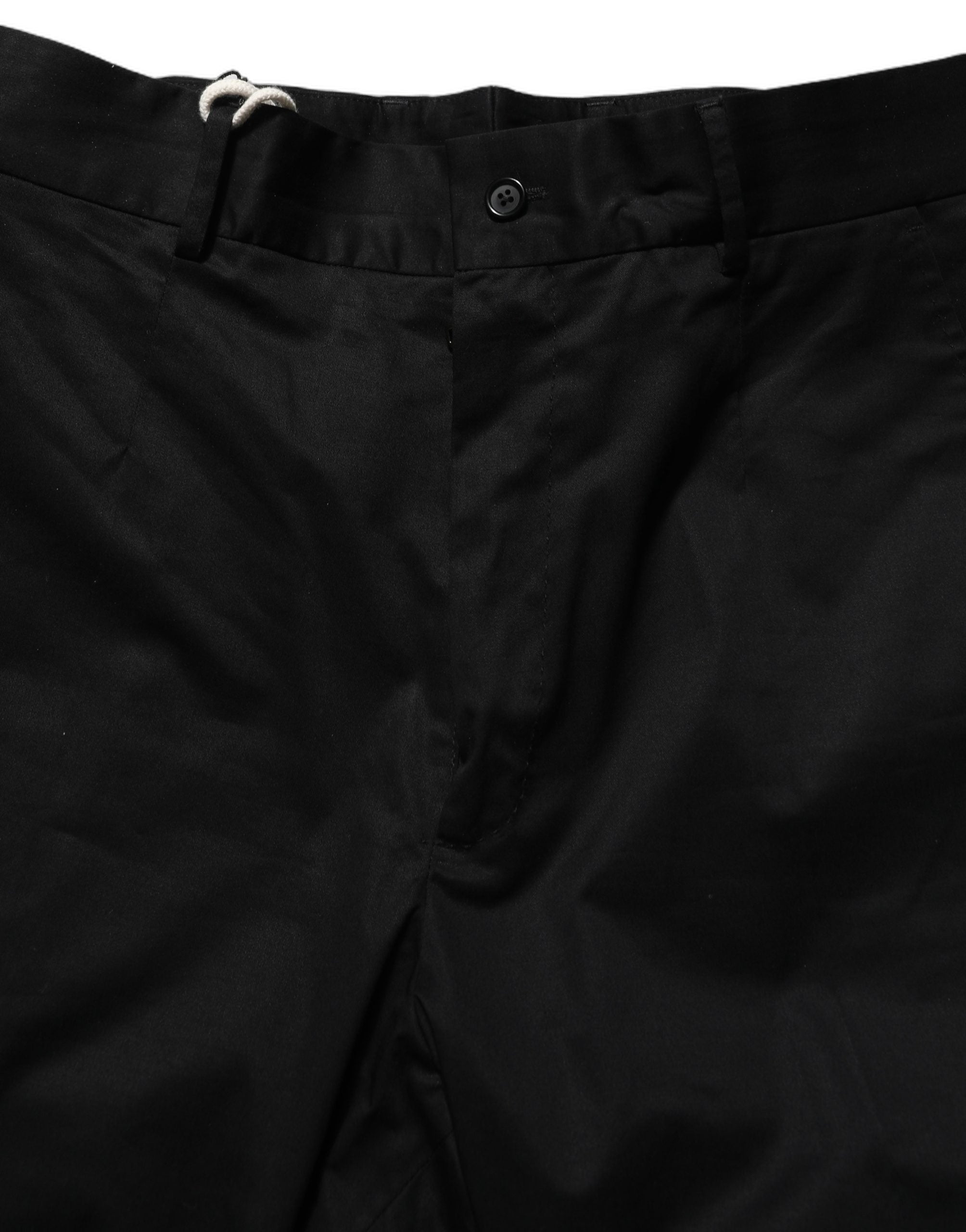 Dolce & Gabbana Black Cotton Tapered Leg Dress Trouser Pants Dolce & Gabbana