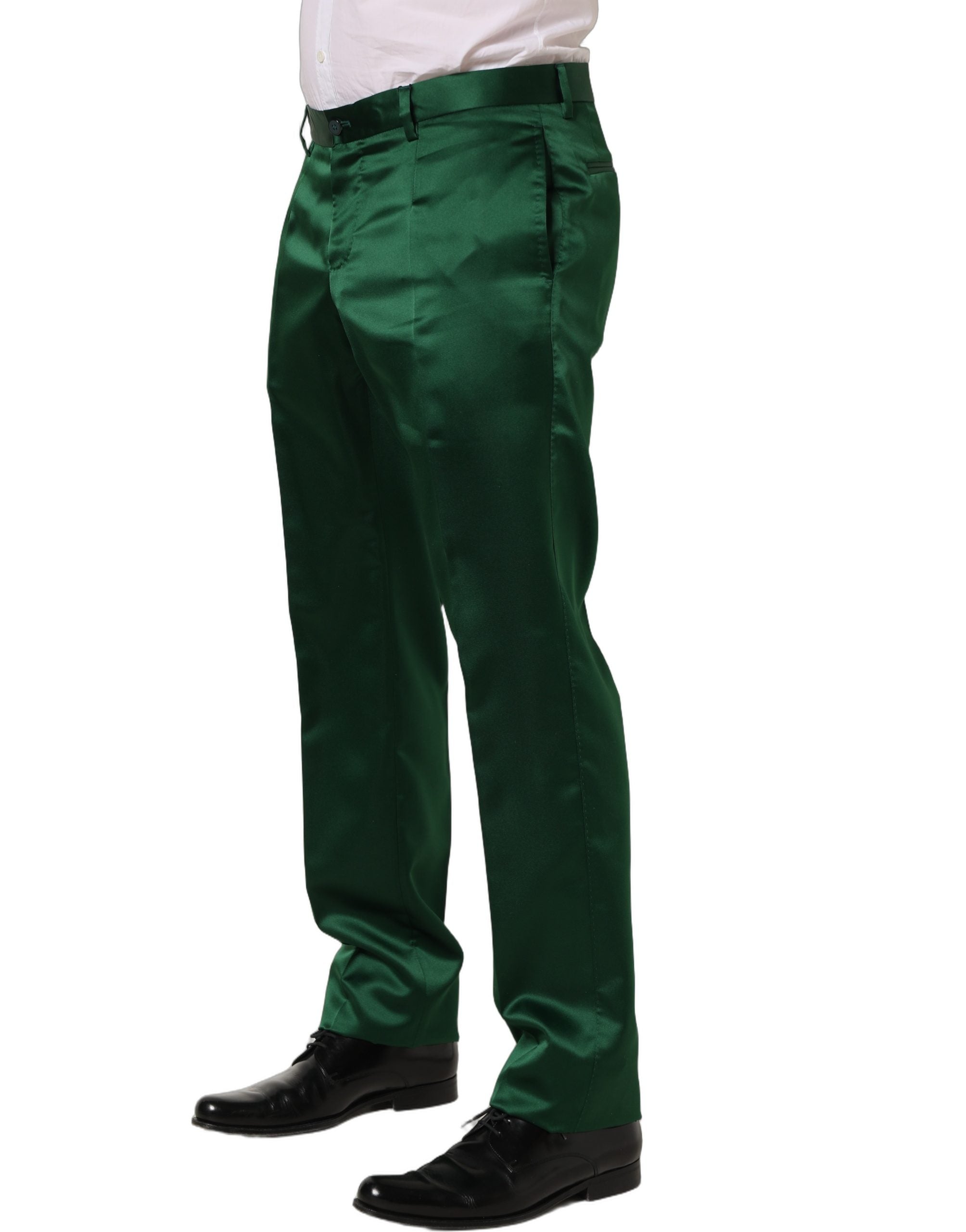 Dolce & Gabbana Dark Green Tapered Leg Dress Trouser Pants Dolce & Gabbana