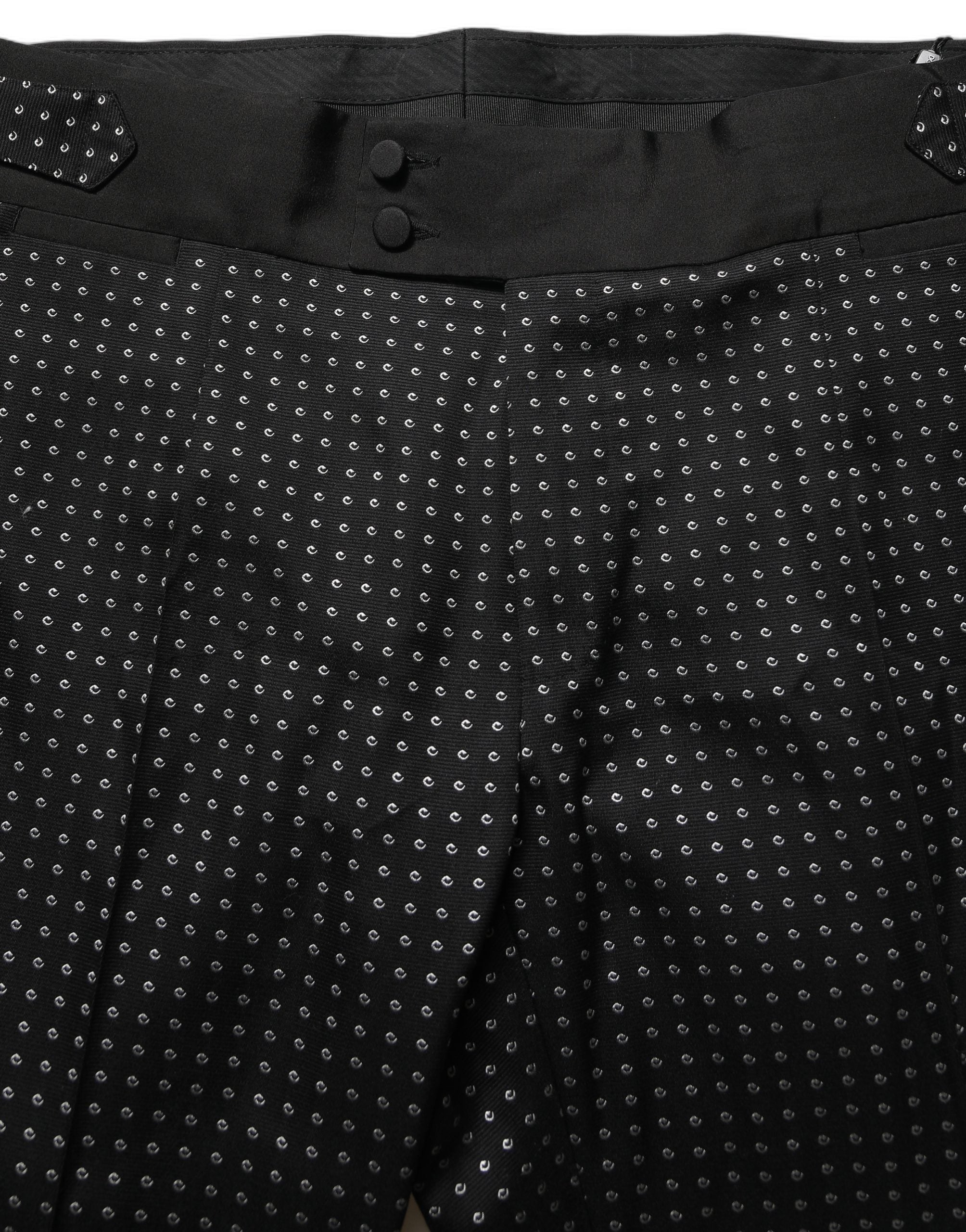 Dolce & Gabbana Black Polka Dot Cotton Dress Trouser Pants Dolce & Gabbana