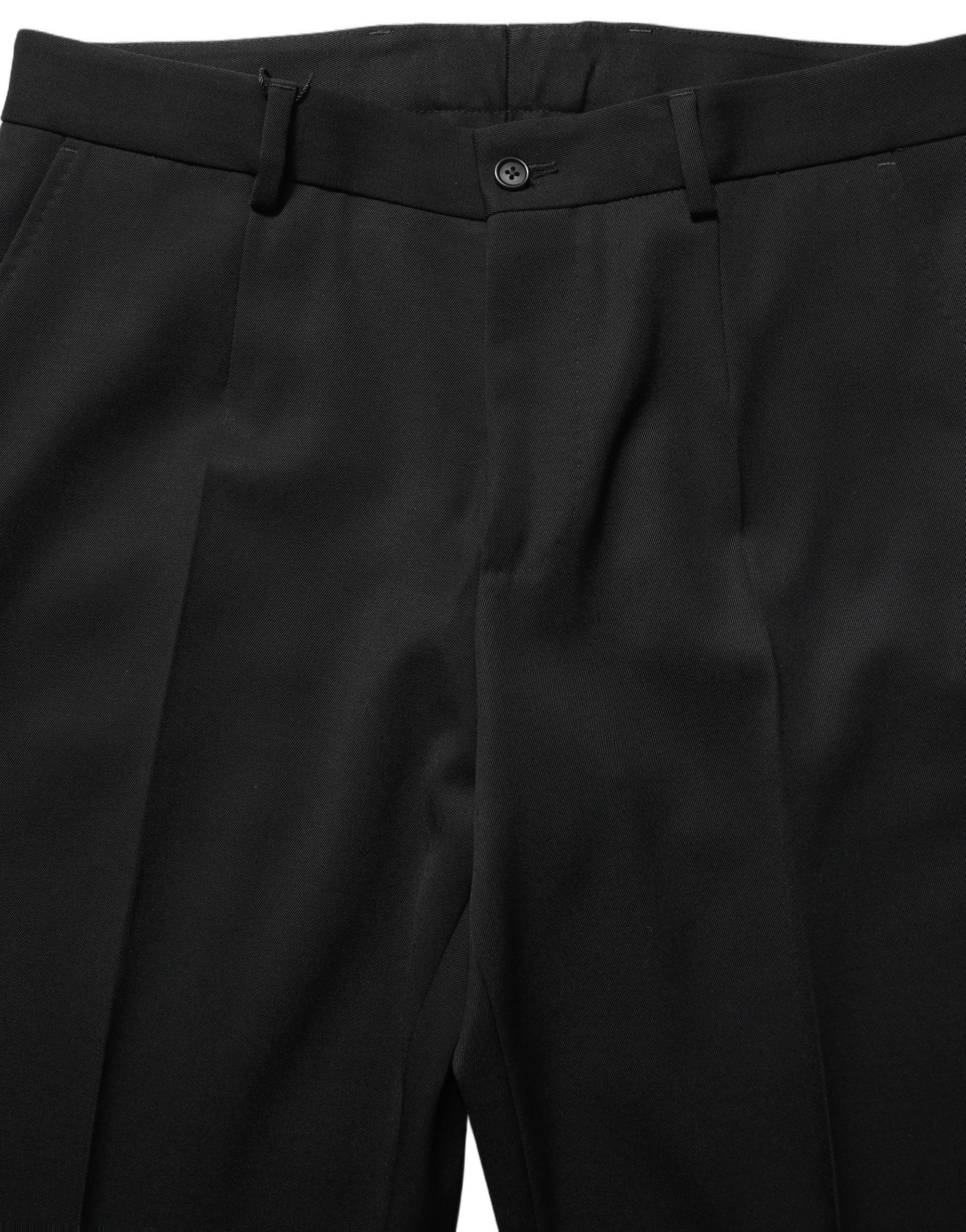 Dolce & Gabbana Black Wool Tapered Men Dress Trouser Pants Dolce & Gabbana