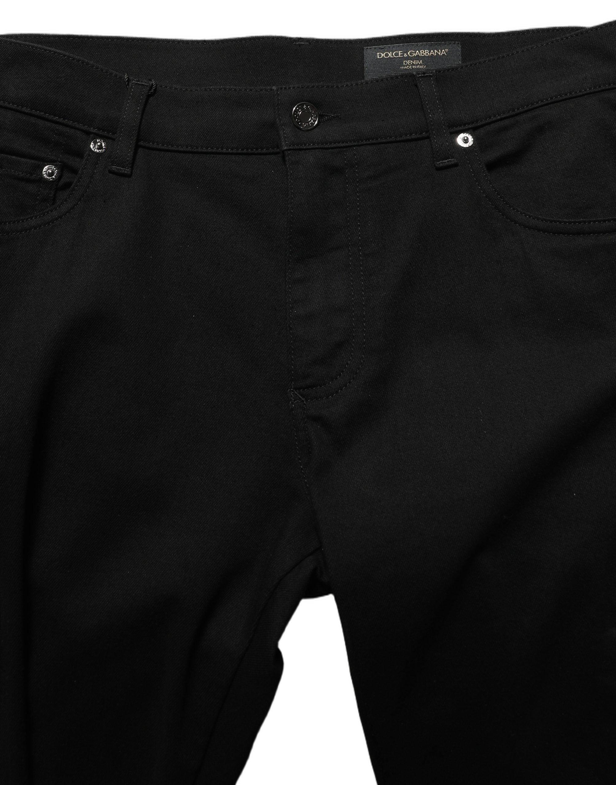 Dolce & Gabbana Black Cotton Stretch Skinny Men Denim Jeans Dolce & Gabbana
