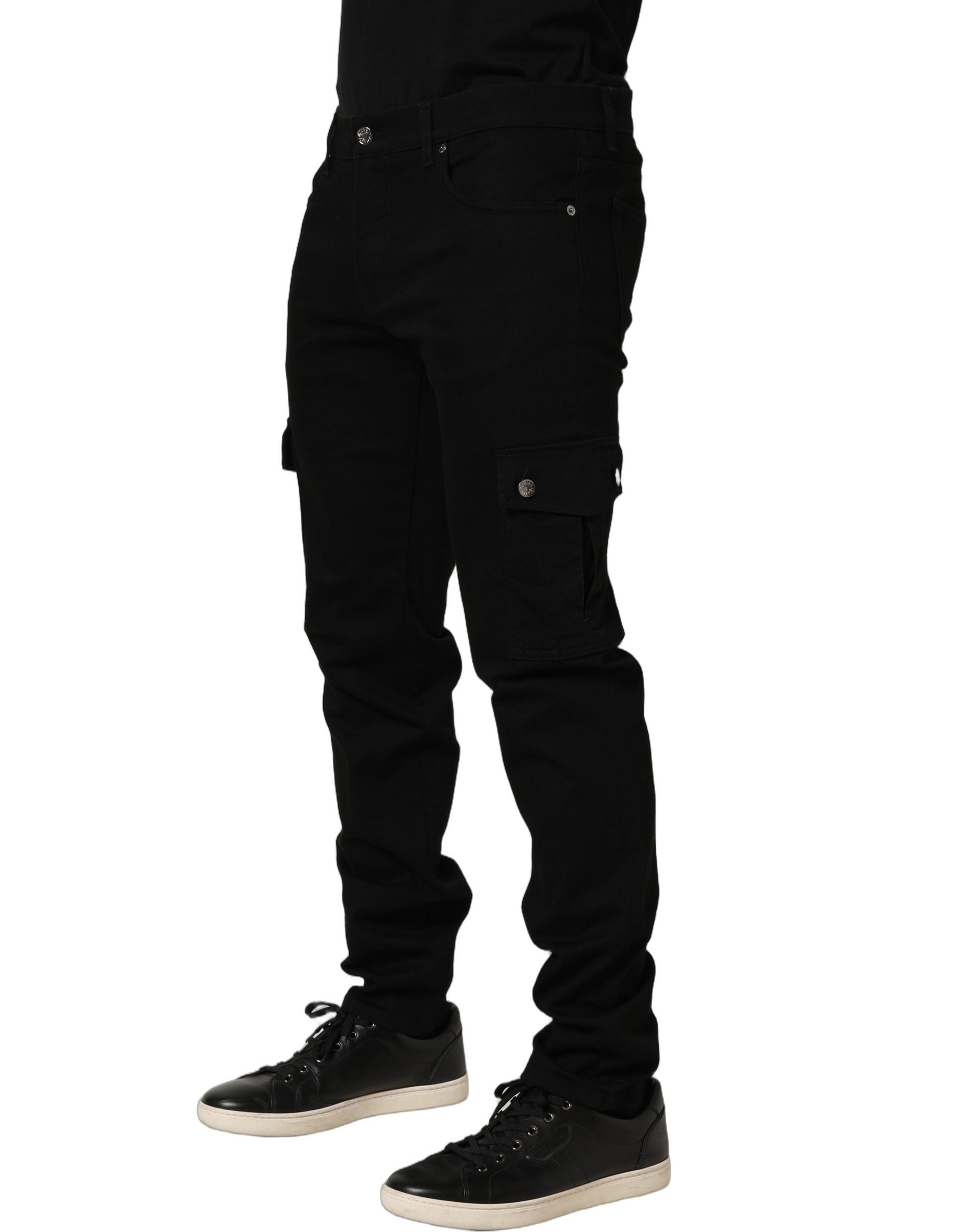 Dolce & Gabbana Black Cotton Stretch Skinny Men Denim Jeans Dolce & Gabbana