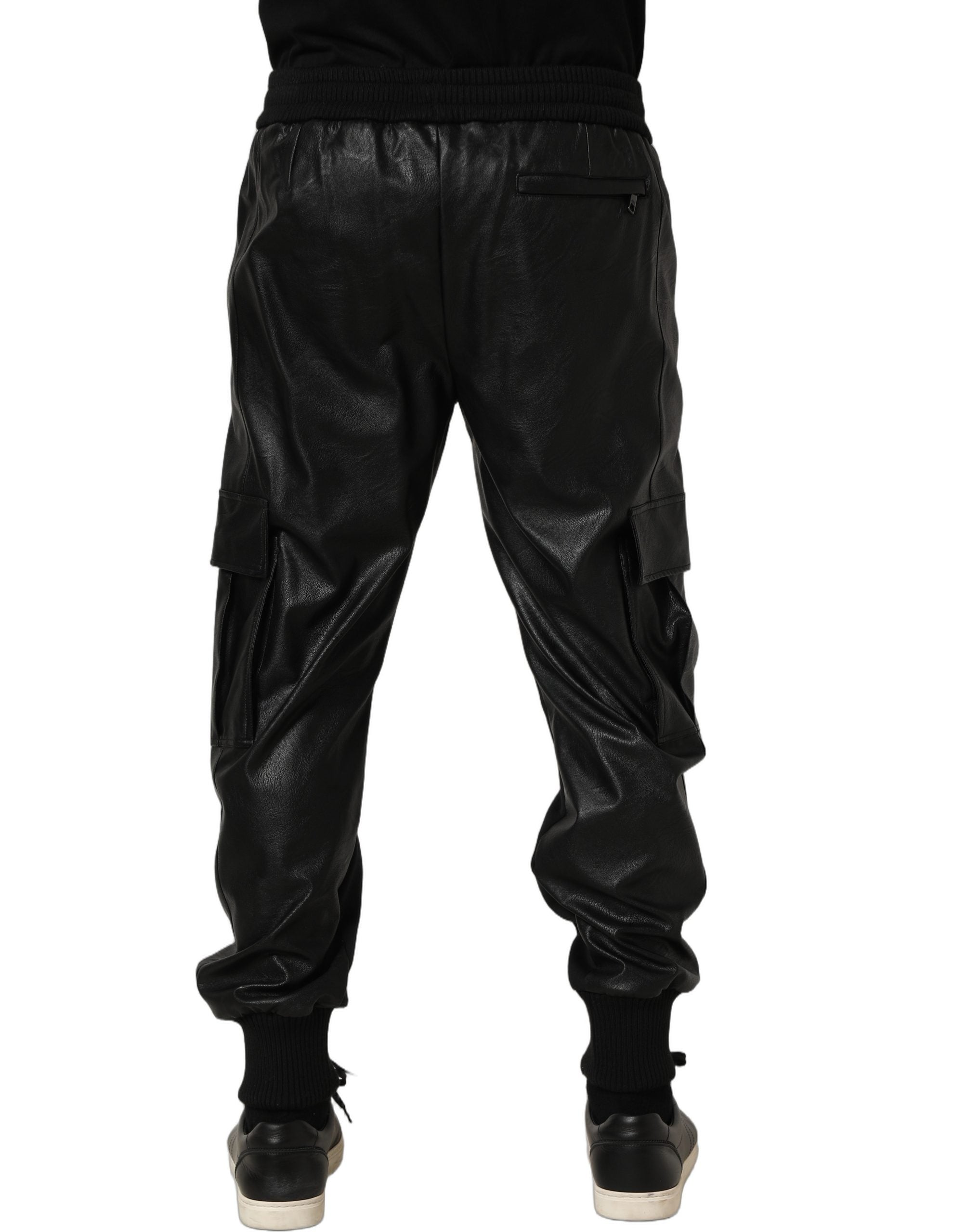 Dolce & Gabbana Black Mid Waist Cargo Jogger Sweatpants Pants Dolce & Gabbana