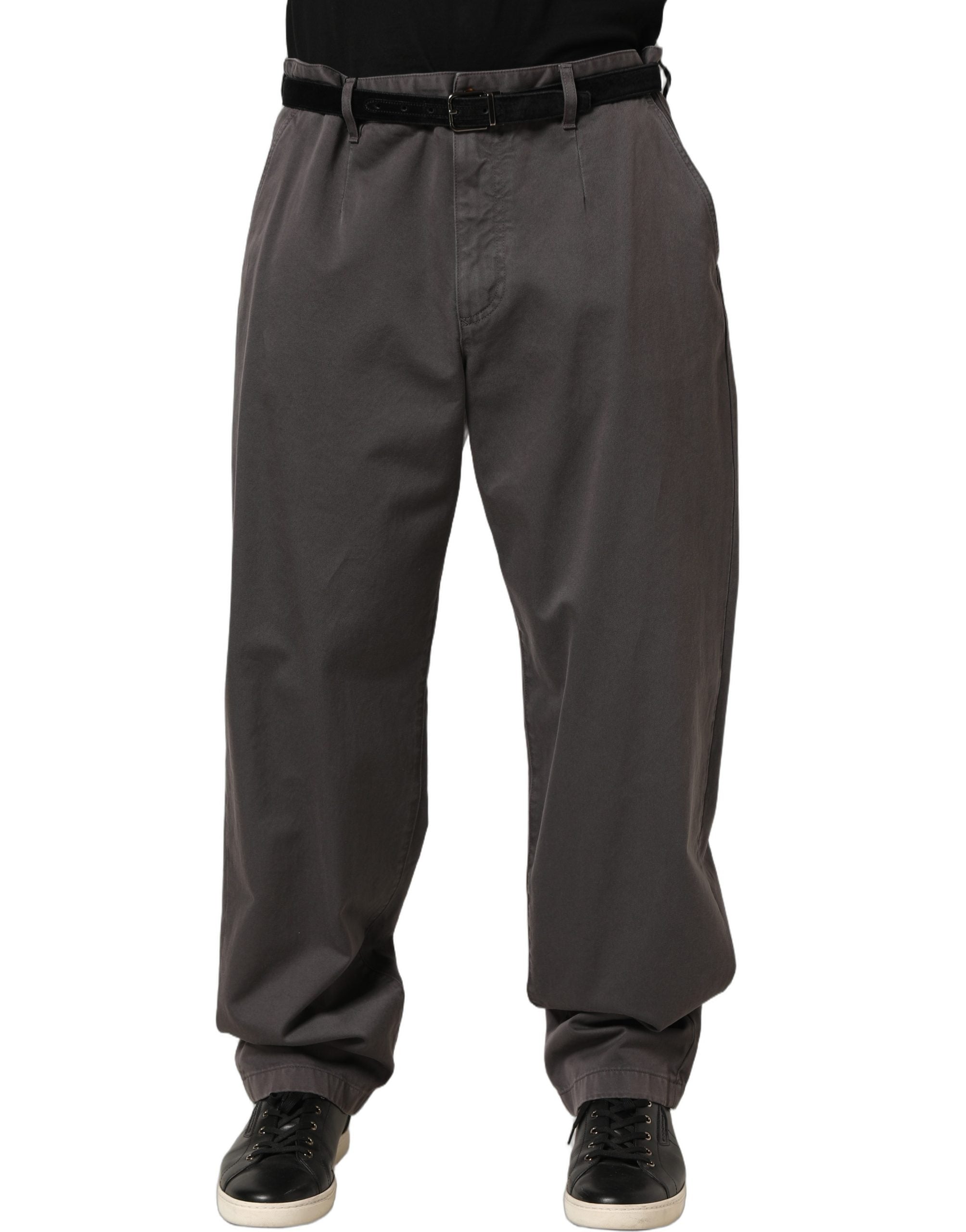 Dolce & Gabbana Dark Gray MidWaist Straight Men Trouser Pants Dolce & Gabbana