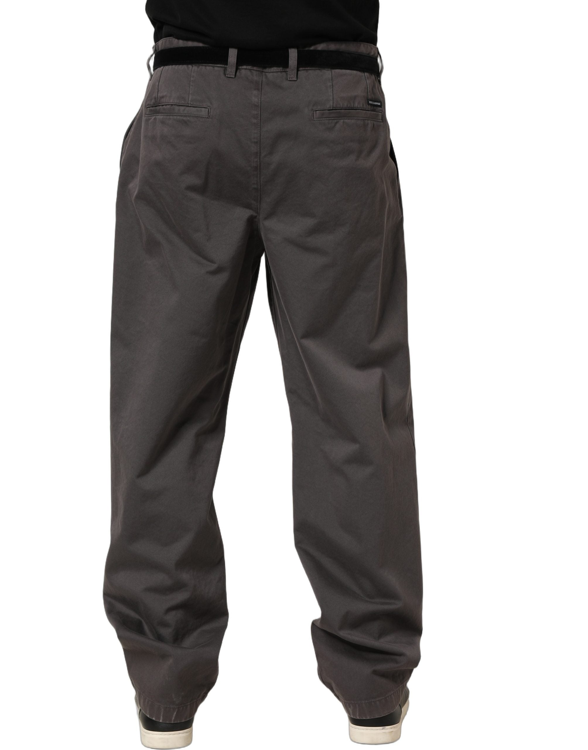 Dolce & Gabbana Dark Gray MidWaist Straight Men Trouser Pants Dolce & Gabbana