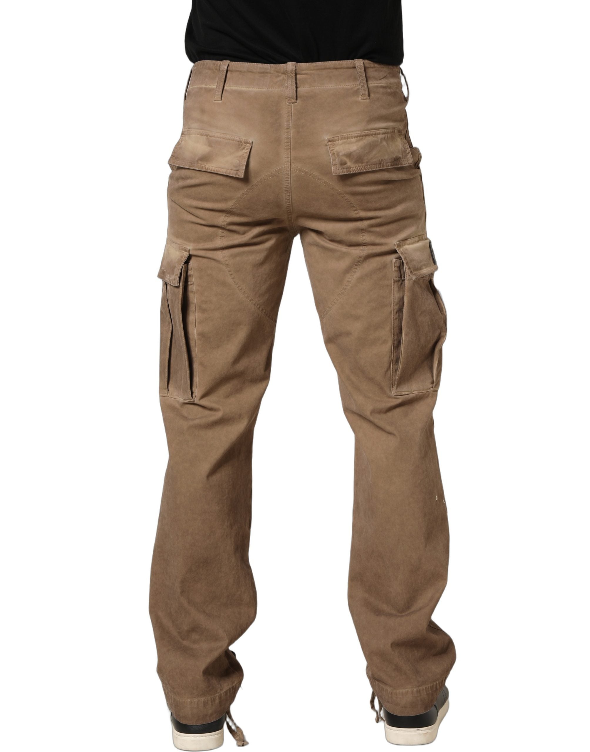 Dolce & Gabbana Brown Mid Waist Cargo Straight Trouser Pants Dolce & Gabbana
