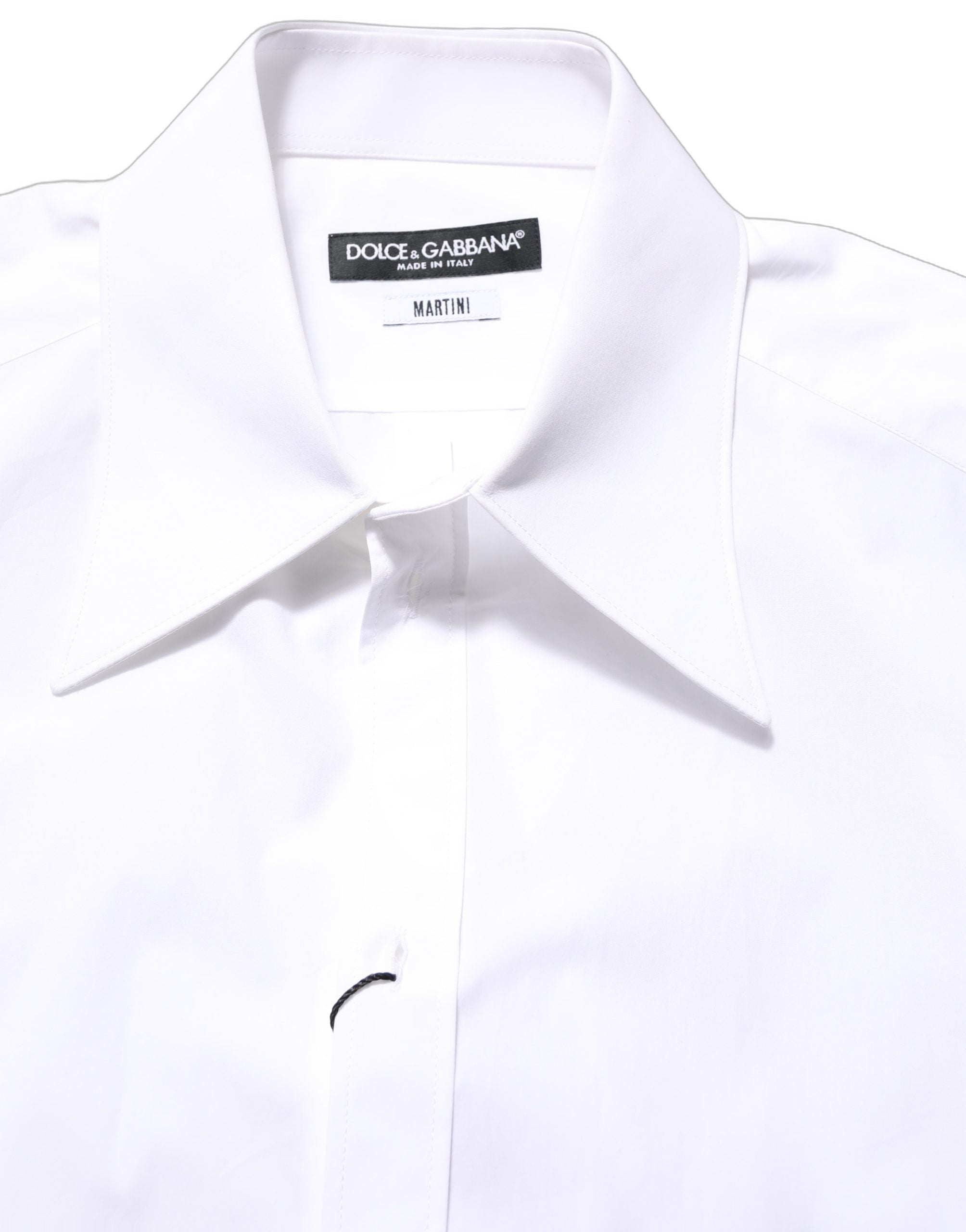 Dolce & Gabbana White MARTINI Long Sleeves Men Dress Shirt Dolce & Gabbana
