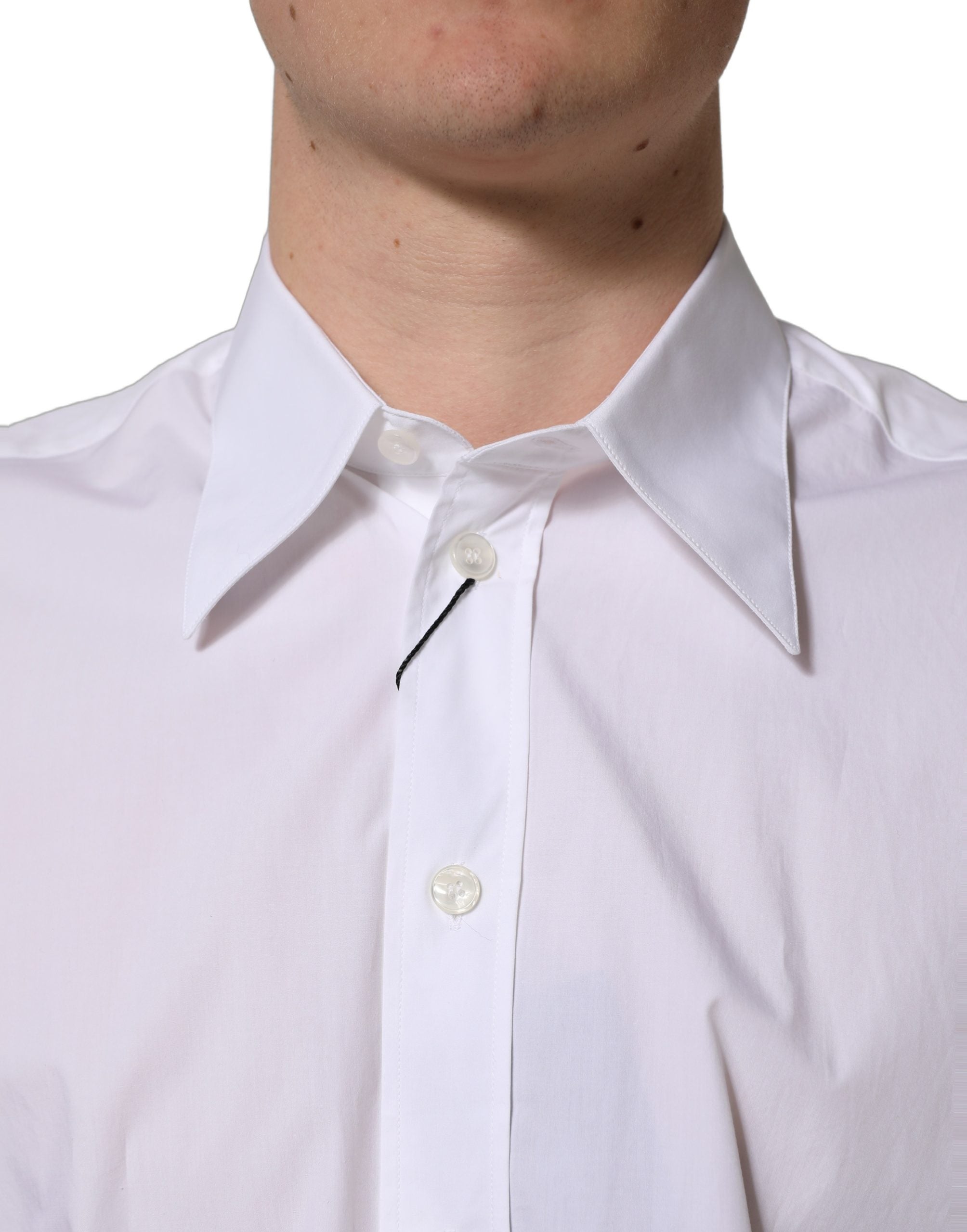 Dolce & Gabbana White Cotton Sleeveless Formal Dress Shirt Dolce & Gabbana