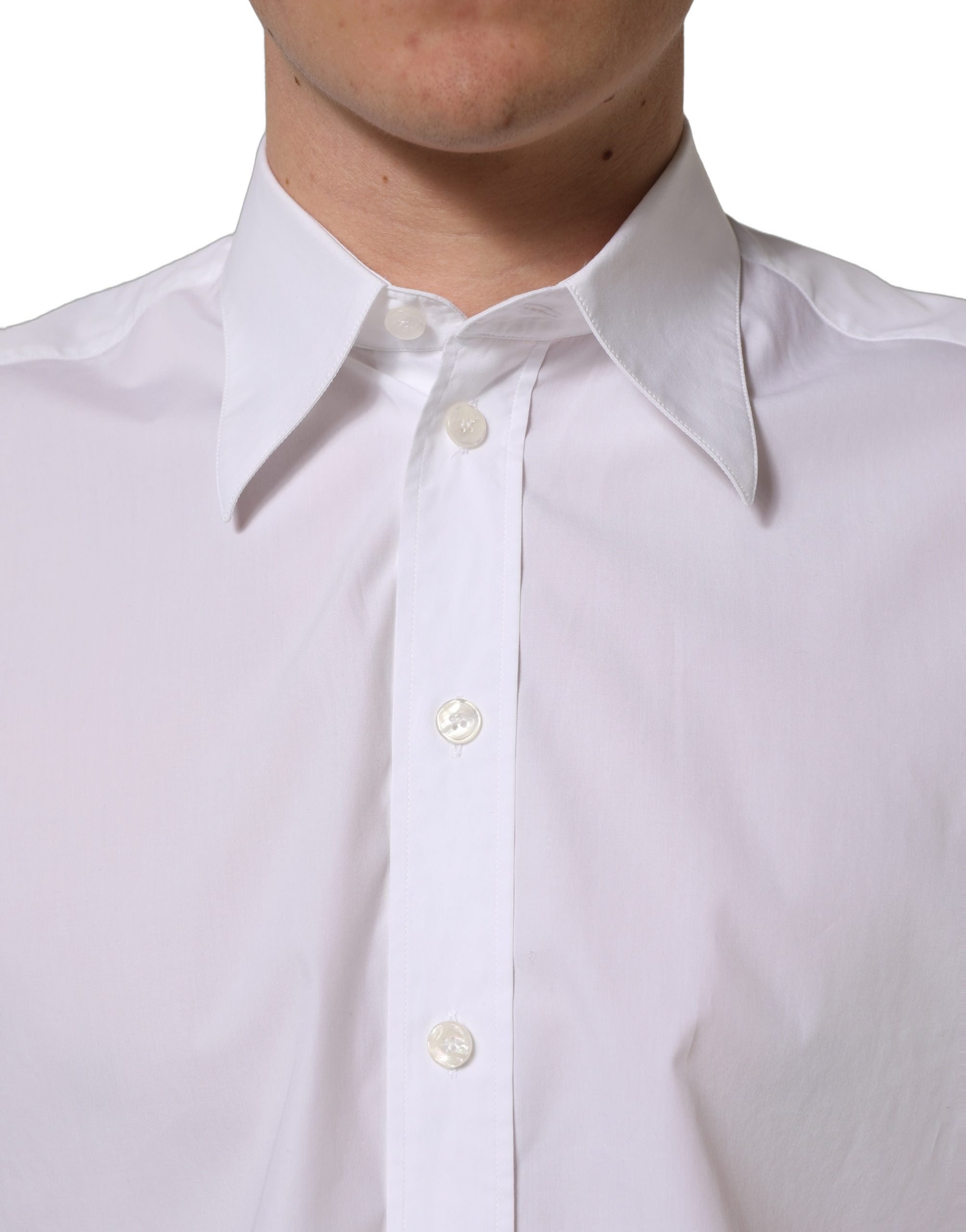 Dolce & Gabbana White Cotton Sleeveless Formal Dress Shirt Dolce & Gabbana