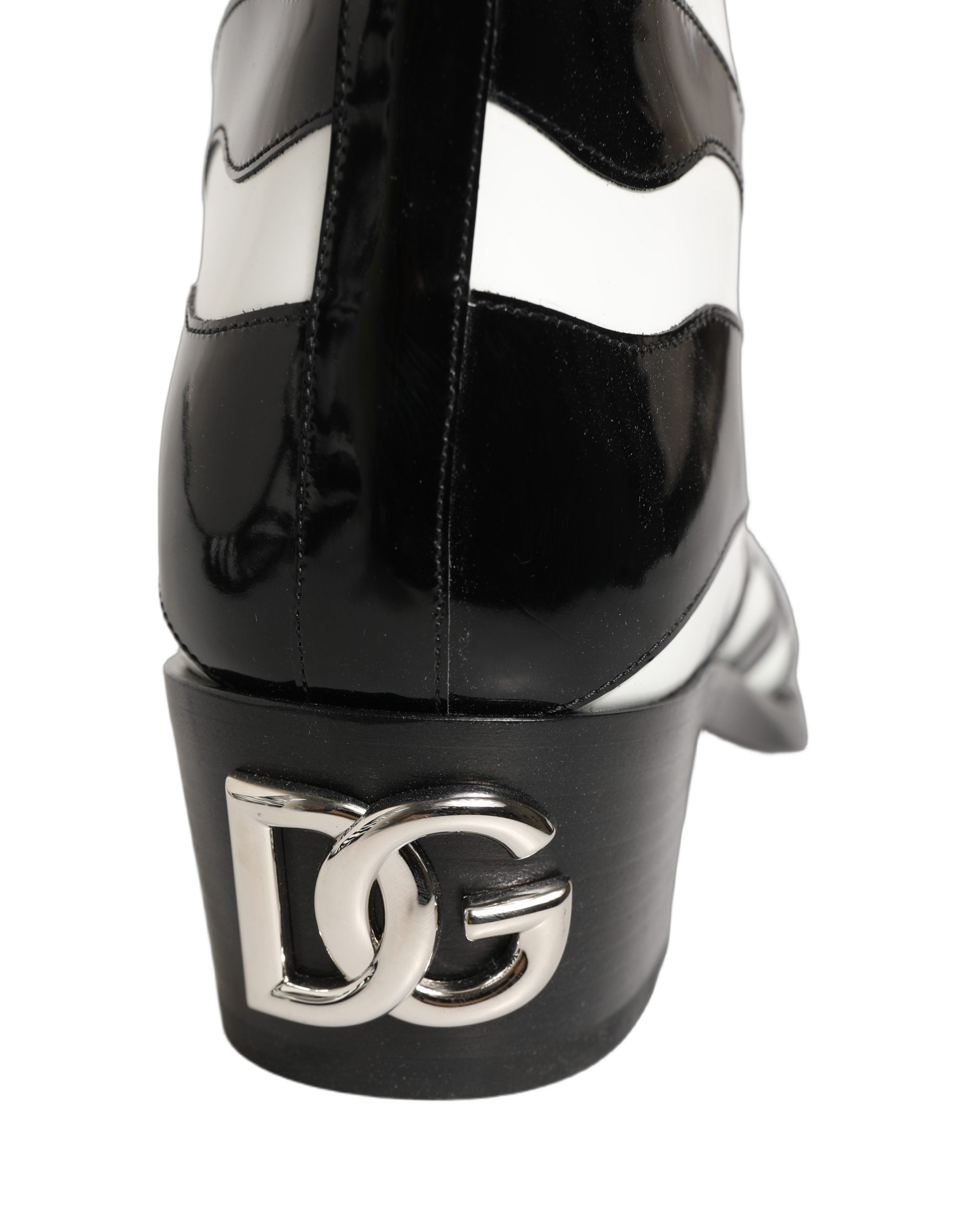 Dolce & Gabbana Black White Zebra Knee High Men Boots Shoes Dolce & Gabbana