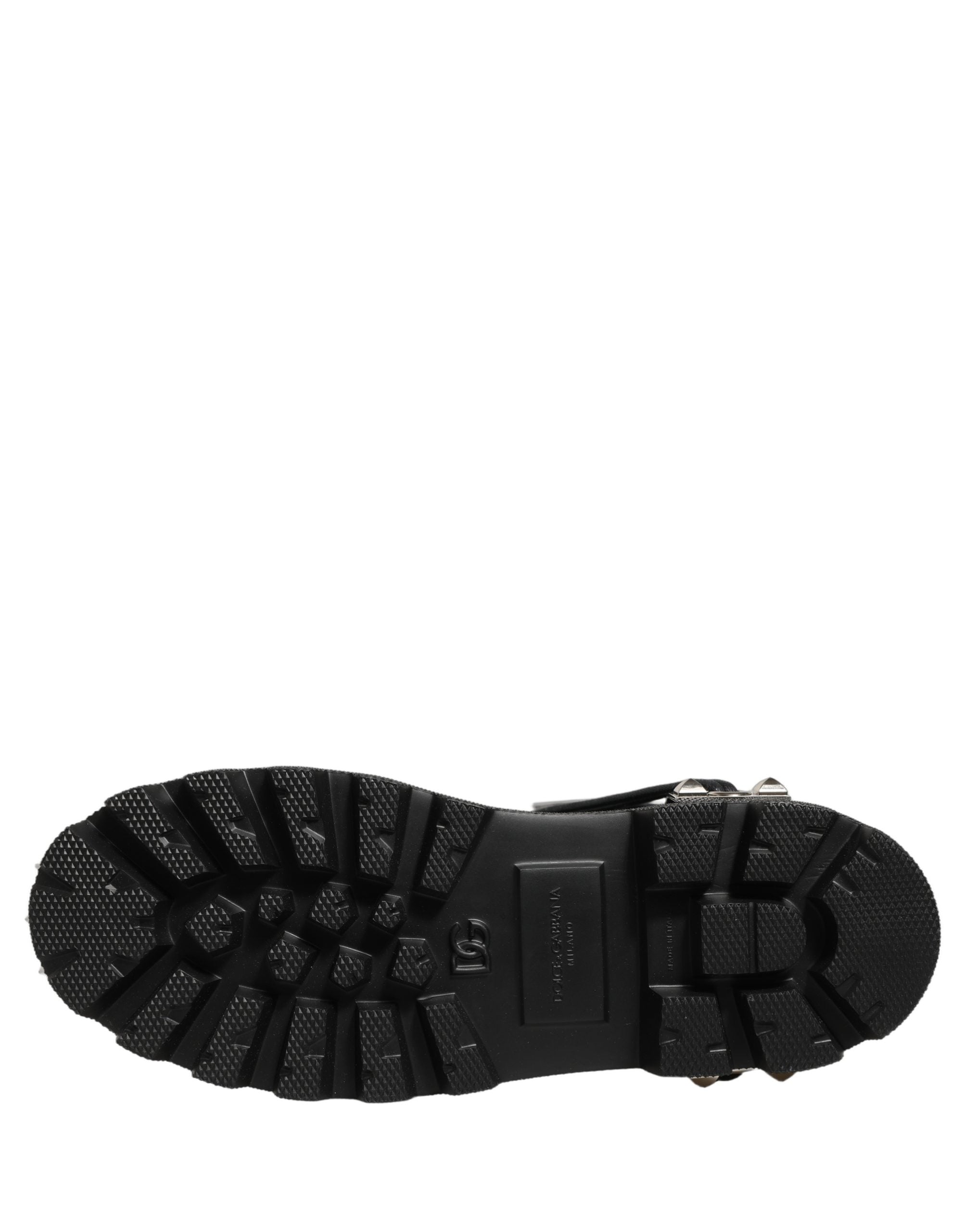 Dolce & Gabbana Black Stud Platform Combat High Boots Shoes Dolce & Gabbana