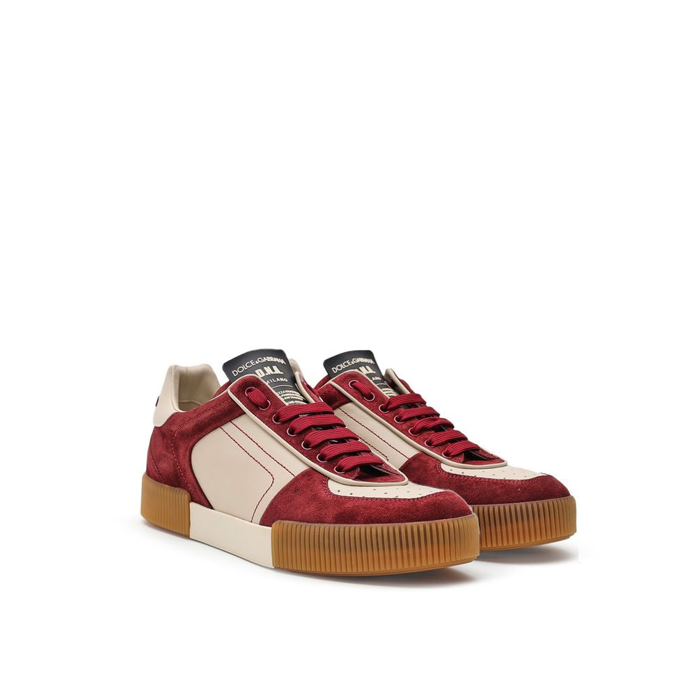 Dolce & Gabbana Bordeaux Leather Low Top Sneakers Dolce & Gabbana