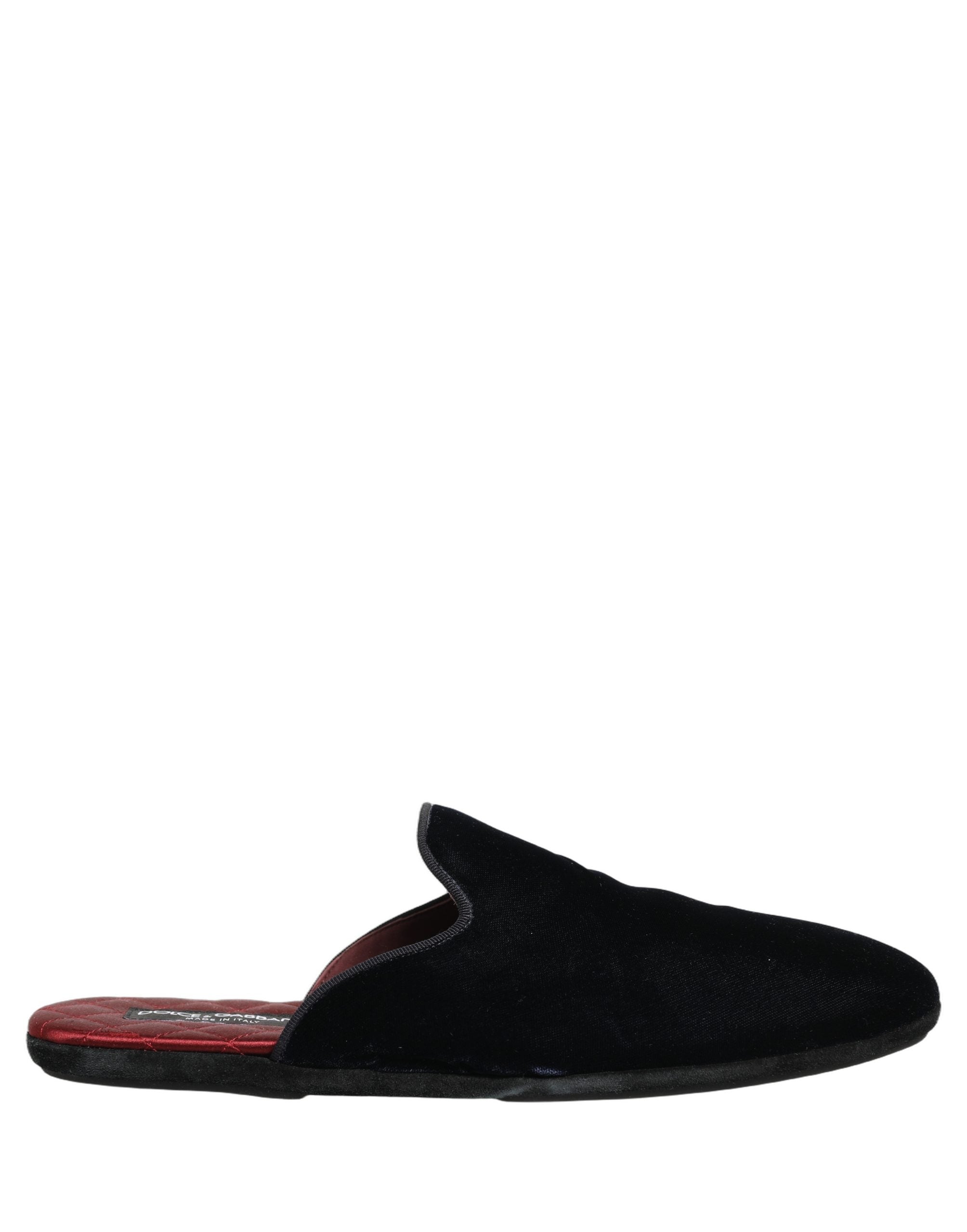 Dolce & Gabbana Dark Blue Suede Slides Flat Slipper Men Shoes Dolce & Gabbana