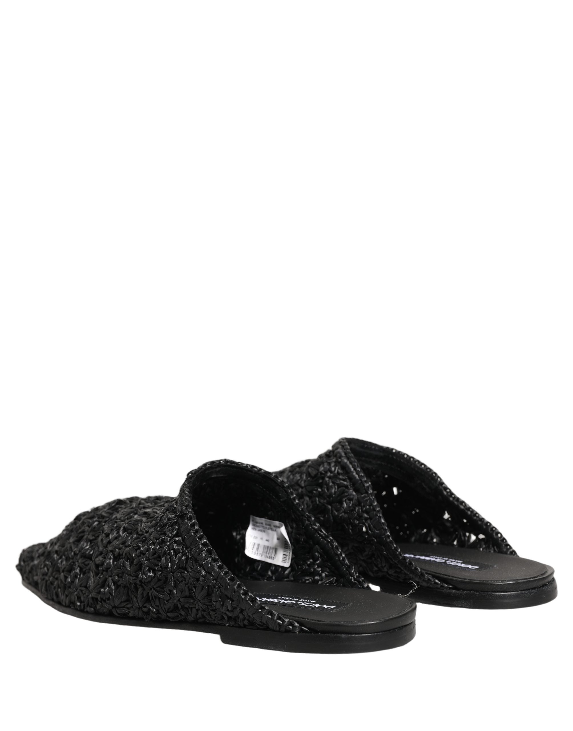 Dolce & Gabbana Black Mules Slides Slippers Men Flats Shoes Dolce & Gabbana