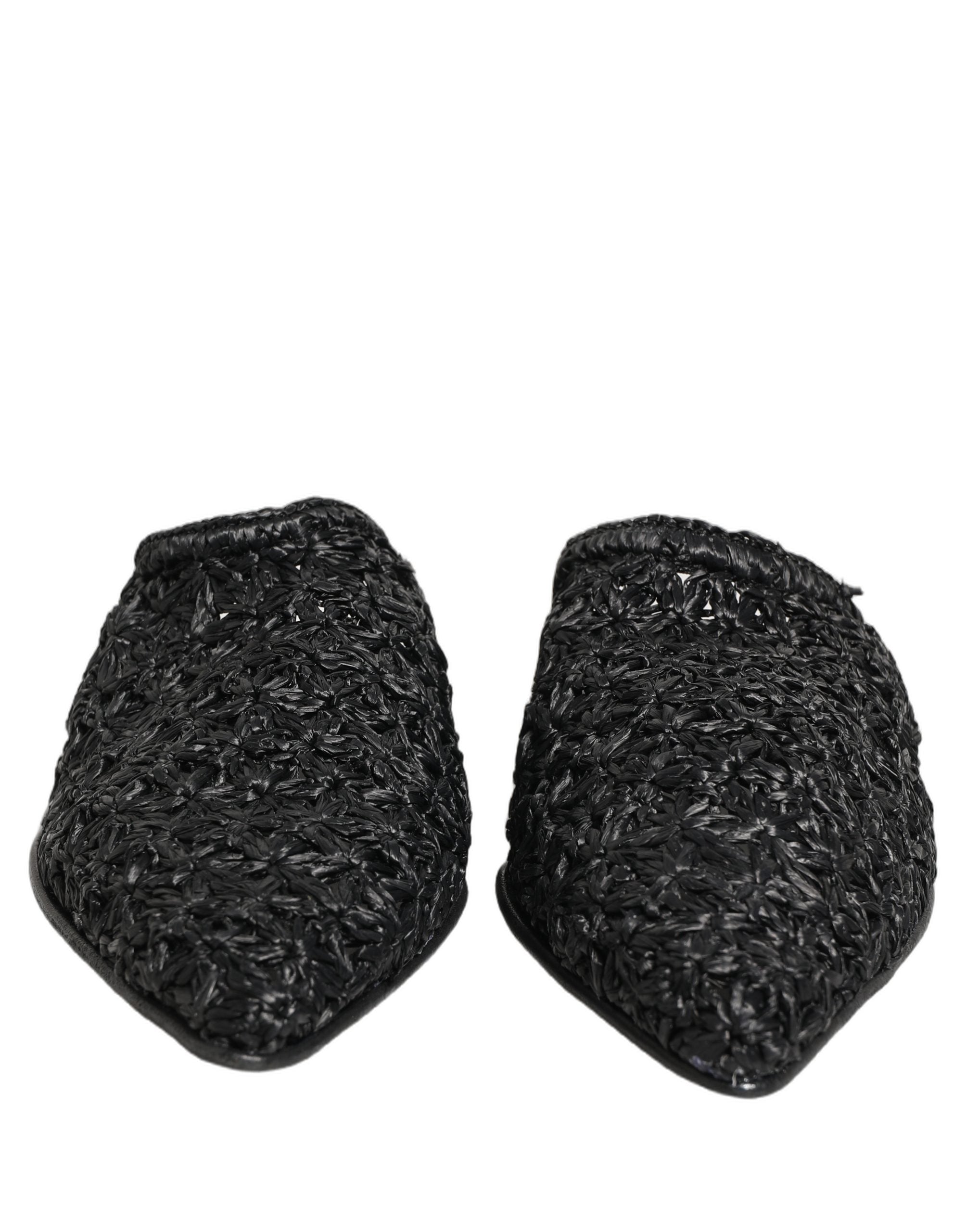 Dolce & Gabbana Black Mules Slides Slippers Men Flats Shoes Dolce & Gabbana