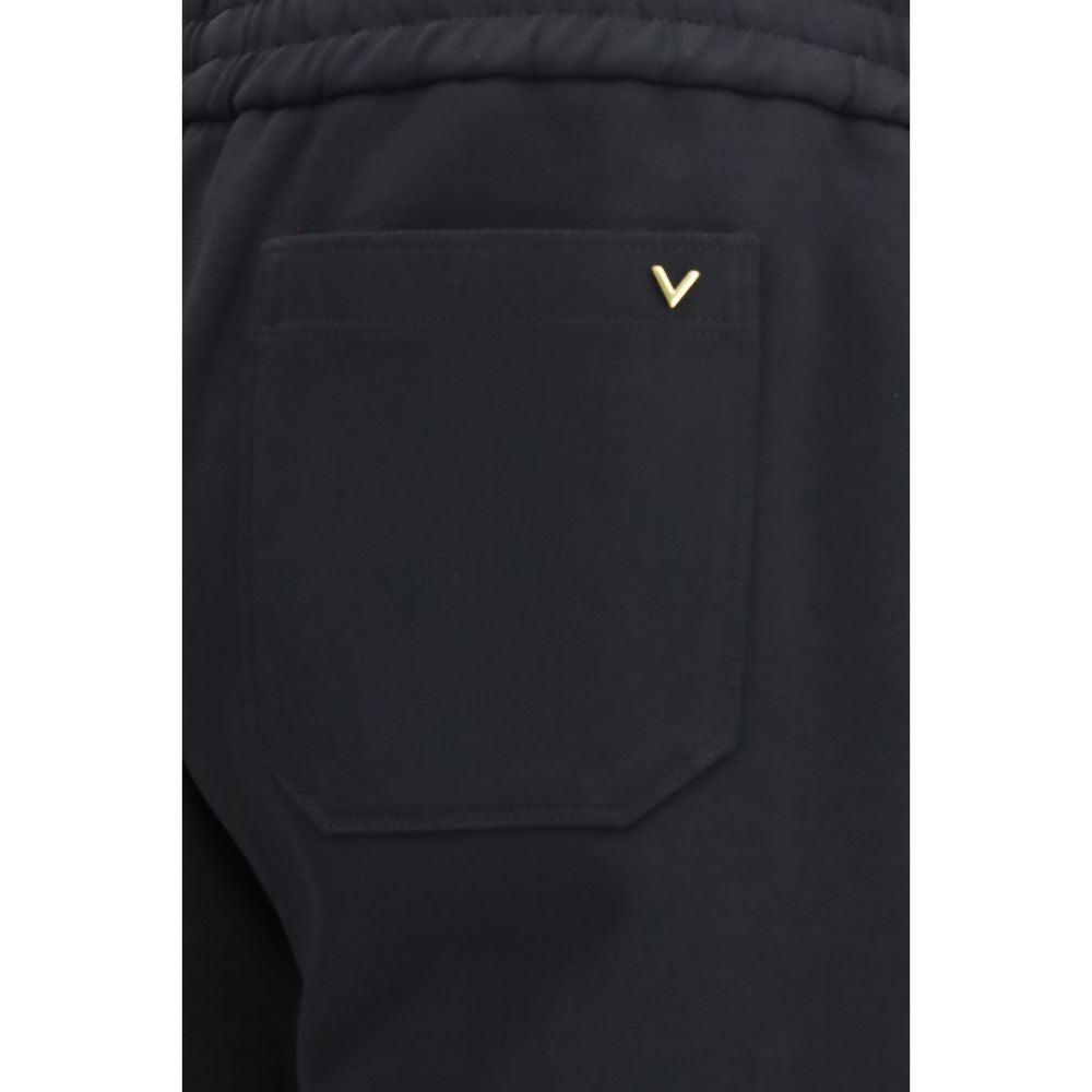 Valentino Garavani Black Cotton Joggers (Workout Pants) Valentino Garavani