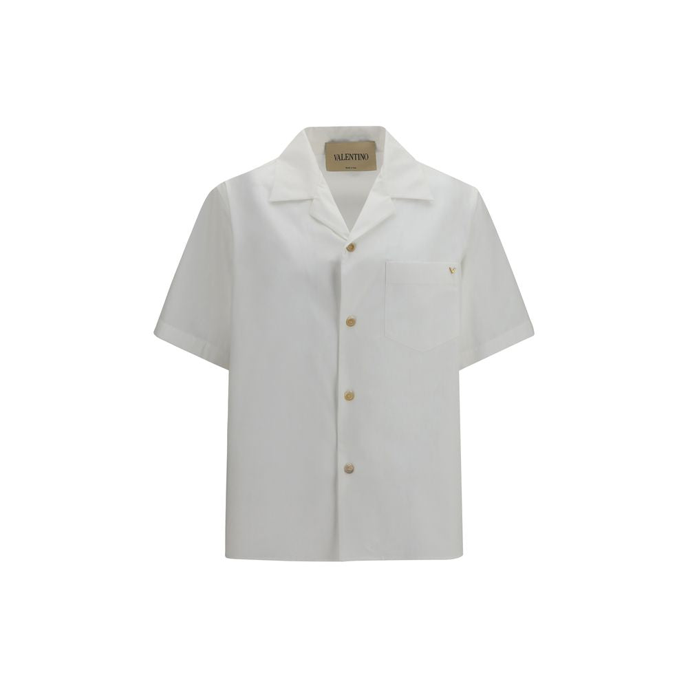 Valentino White Cotton Shortsleeve Shirt Valentino