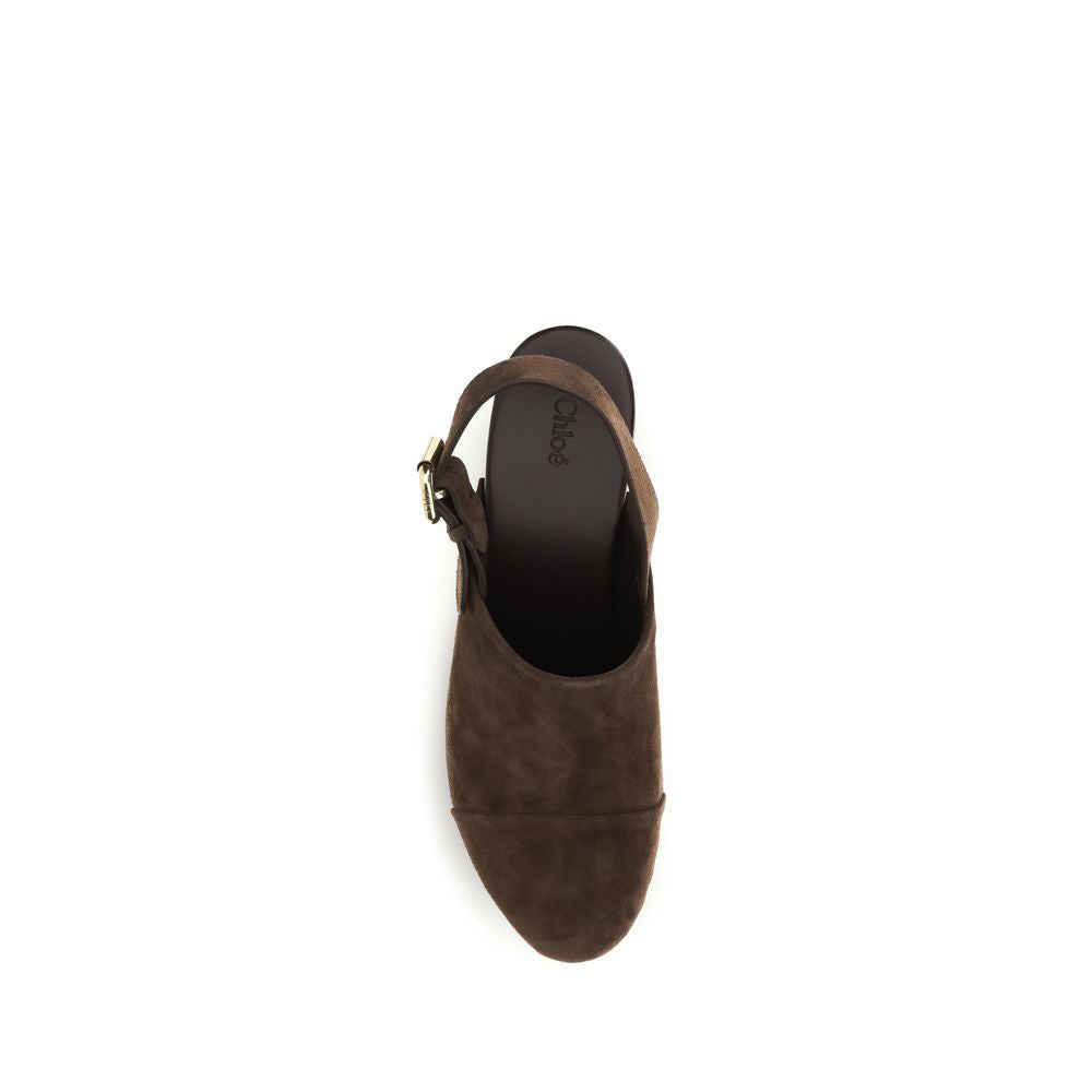 Chloé Brown Calf Leather Bos Taurus Clogs Chloé
