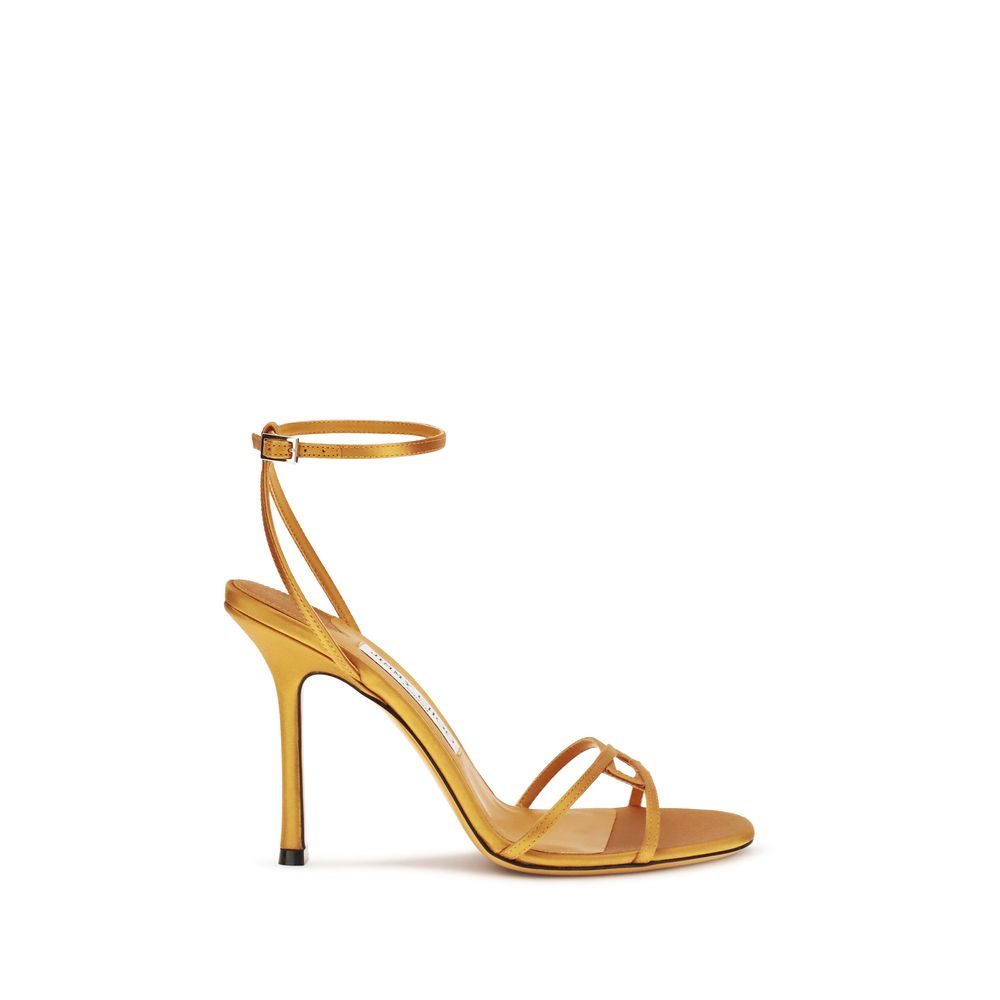 Jimmy Choo Orange Silk Stiletto Heel Sandals Jimmy Choo