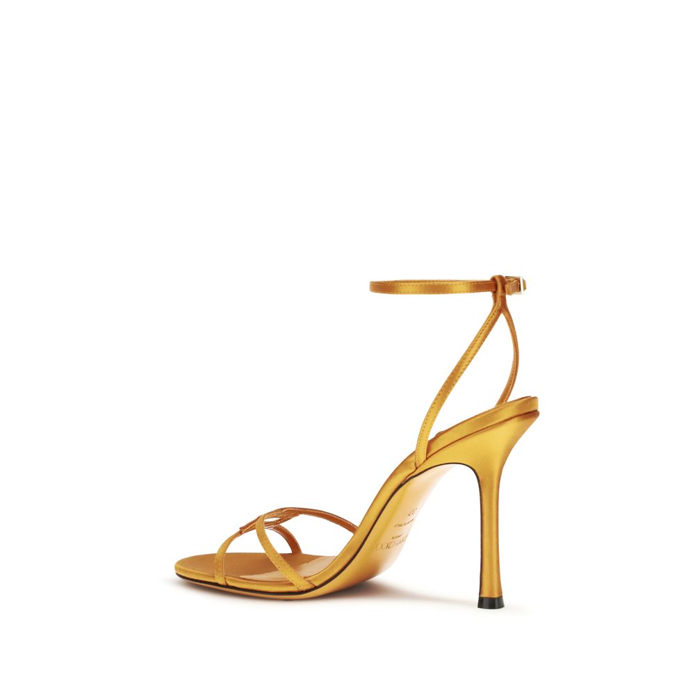 Jimmy Choo Orange Silk Stiletto Heel Sandals Jimmy Choo