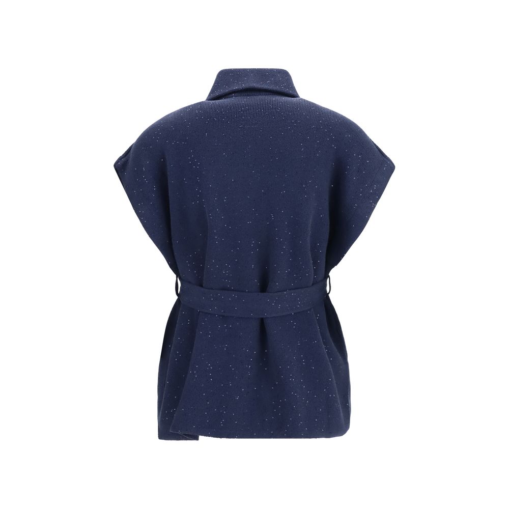 Brunello Cucinelli Blue Cotton Coat Brunello Cucinelli