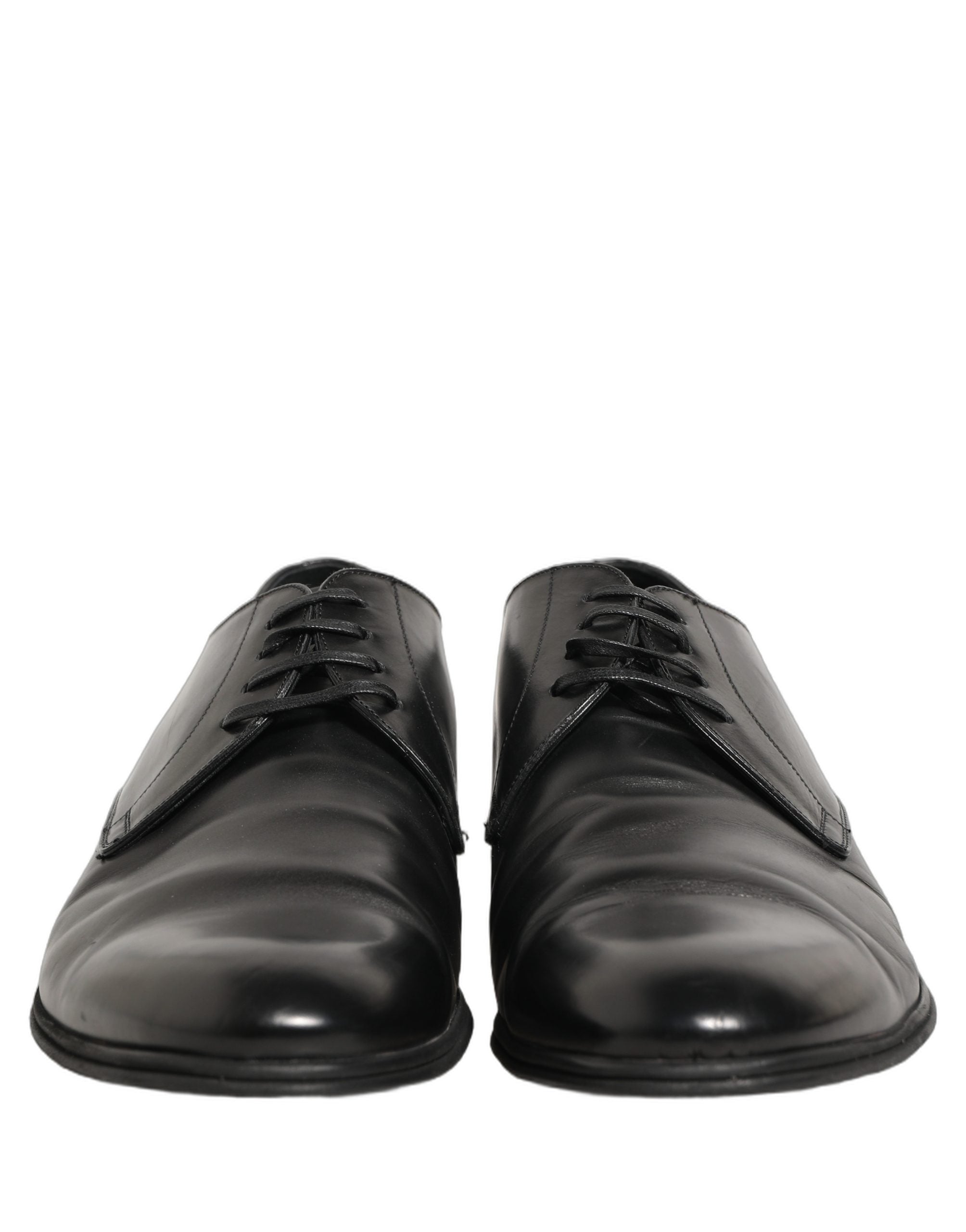 Dolce & Gabbana Black Leather Men Derby Dress Formal Shoes Dolce & Gabbana