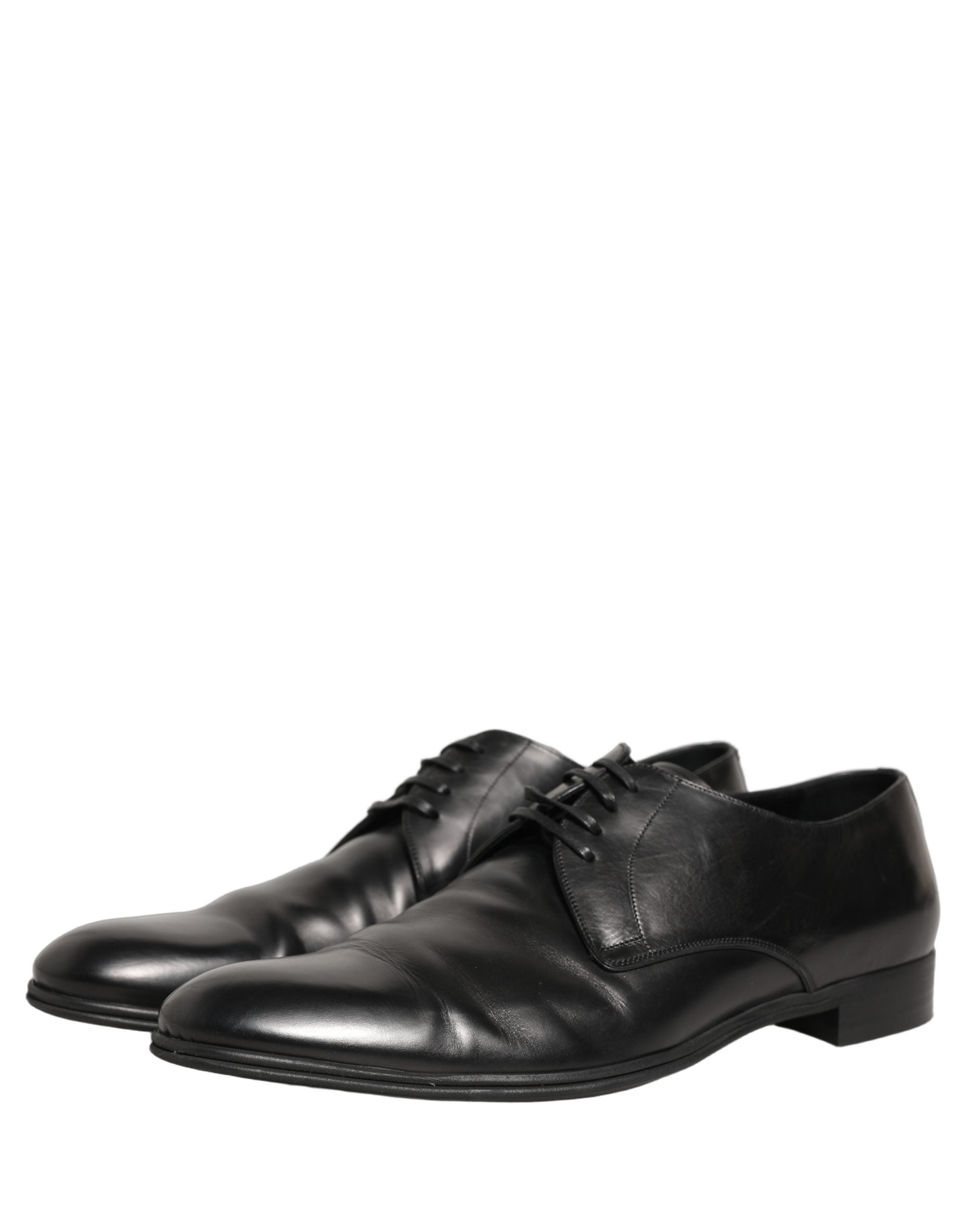 Dolce & Gabbana Black Leather Men Derby Dress Formal Shoes Dolce & Gabbana