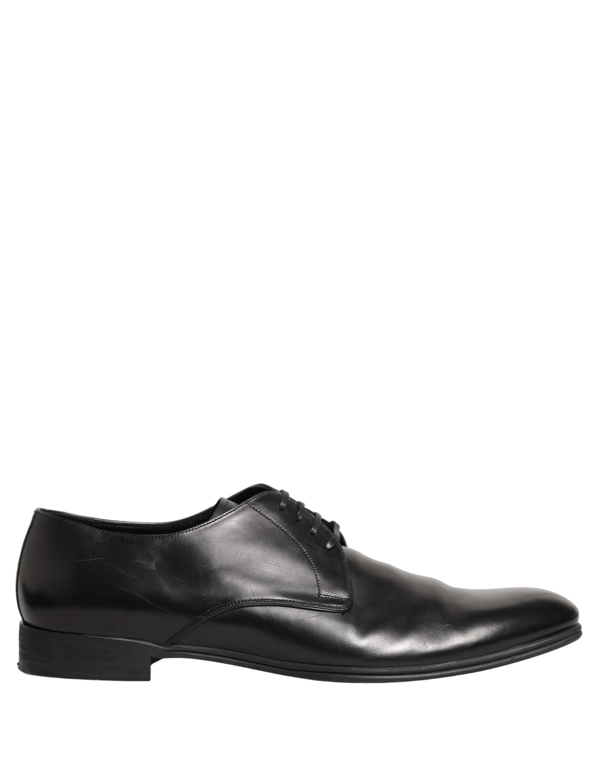 Dolce & Gabbana Black Leather Men Derby Dress Formal Shoes Dolce & Gabbana
